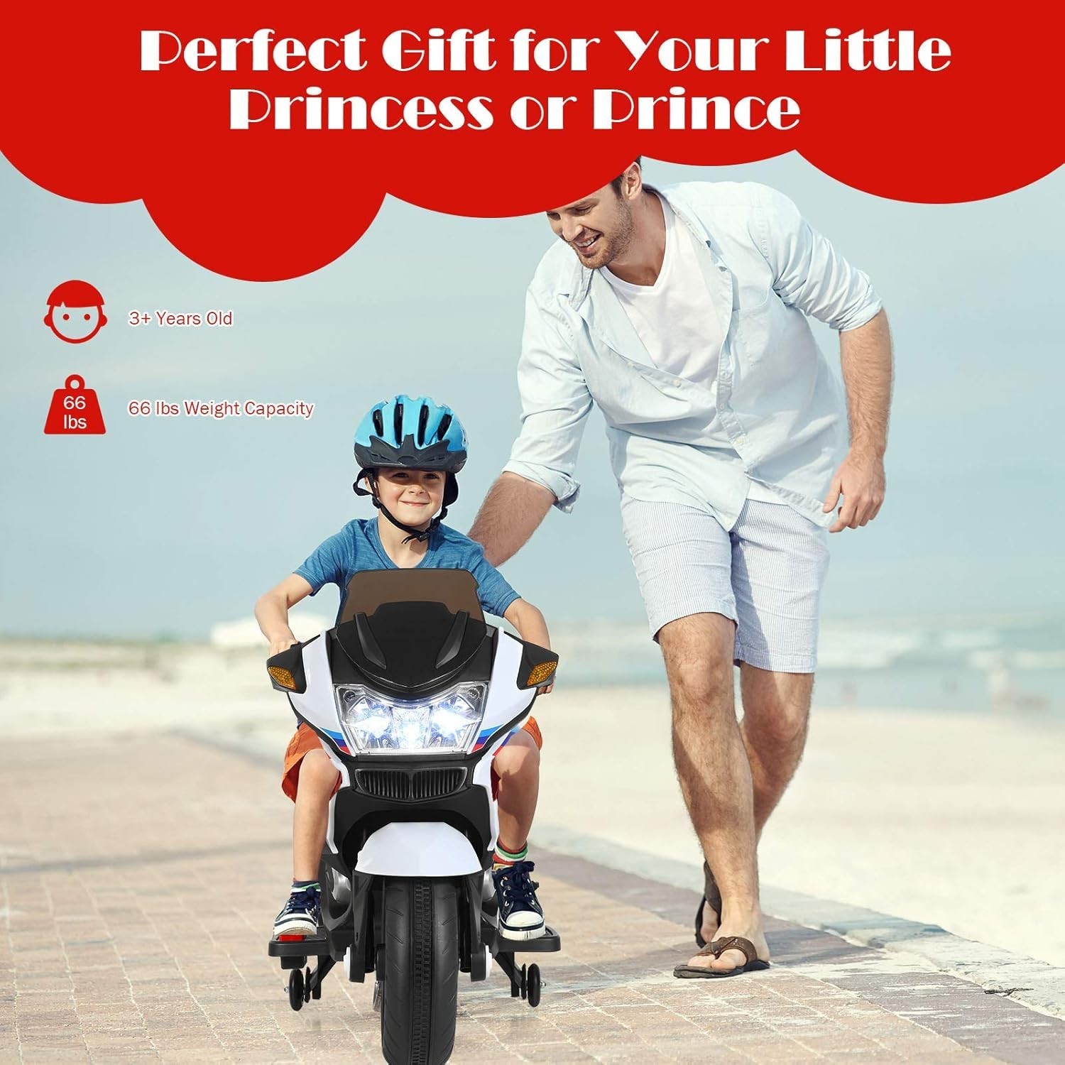 Kids Ride On Motorcycle, 12V Electric Battery Powe