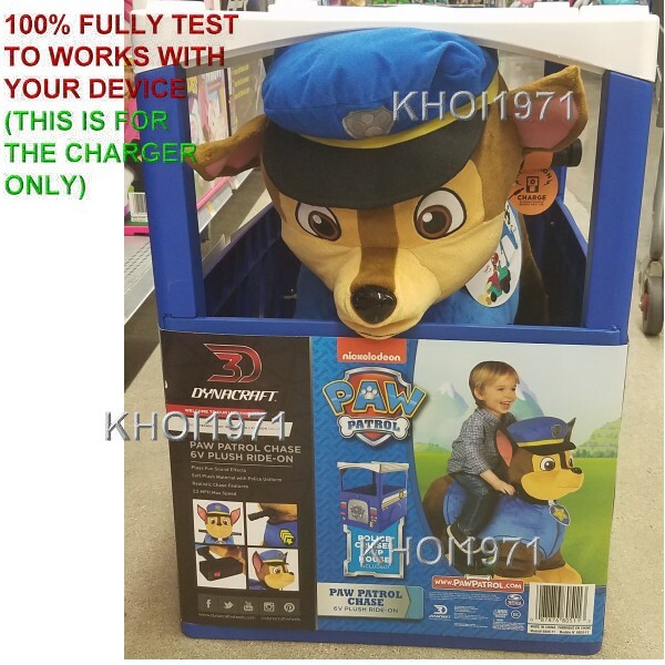 WALL charger AC adapter FOR 8805-11 Dynacraft Paw Patrol CHASE Plush ride-on 6V