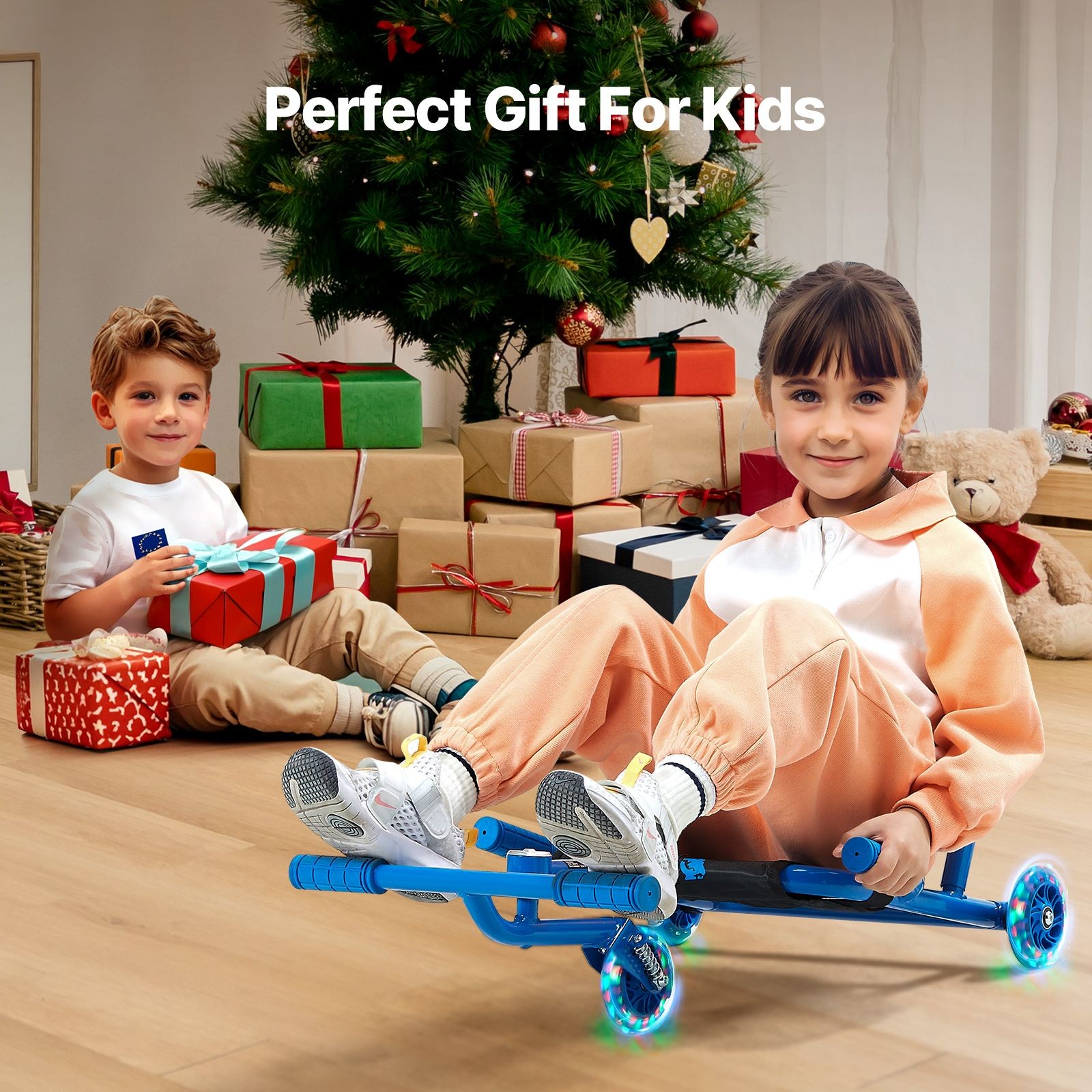 Swing Side – to – Side Ride on Scooter, 132 lbs Capacity, Drifting Toy for Ages