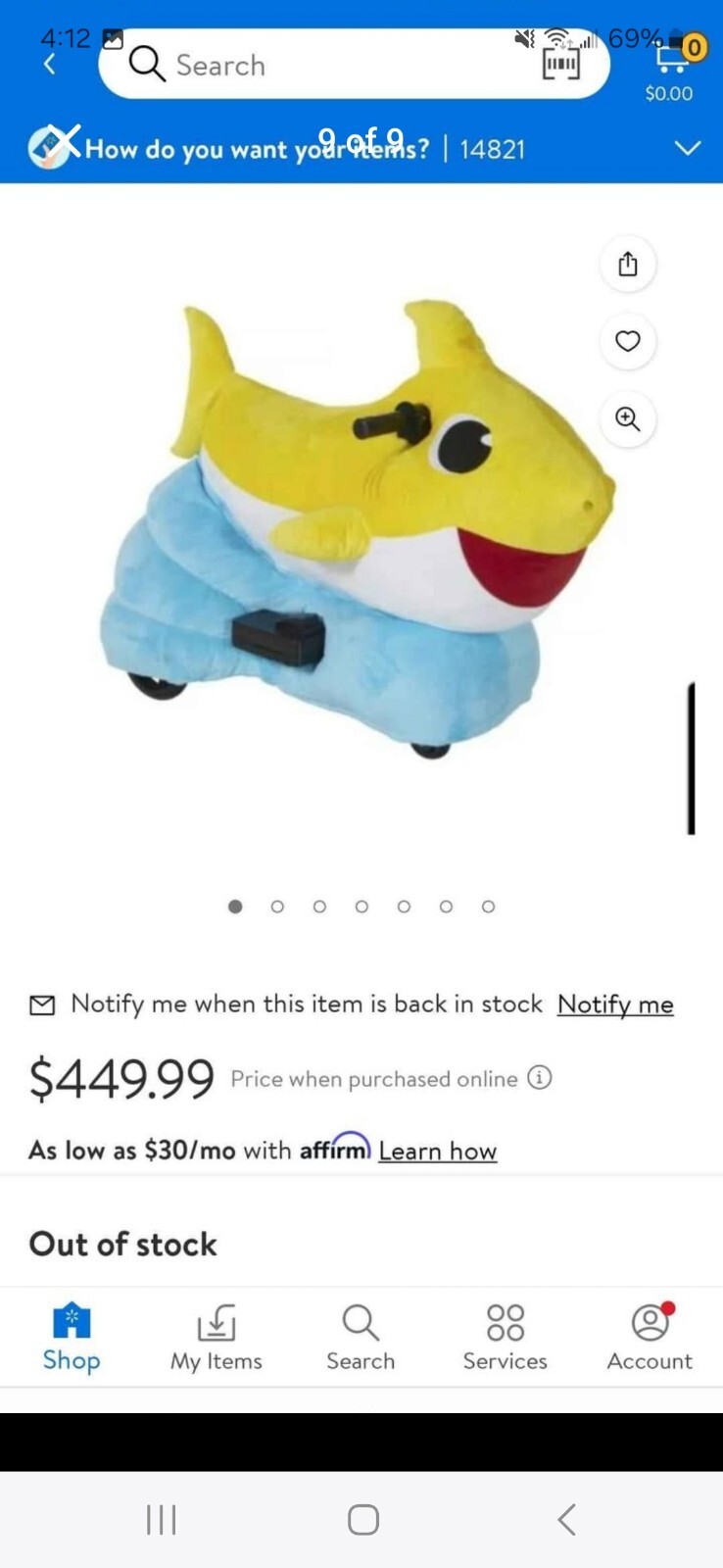 Baby Shark Ride On Toy
