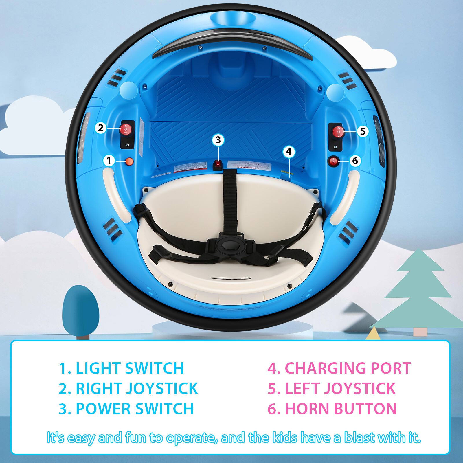 Toddler Bumper Car 12V Electric Bumper Car for Kids +Remote Control Bumping Toy-