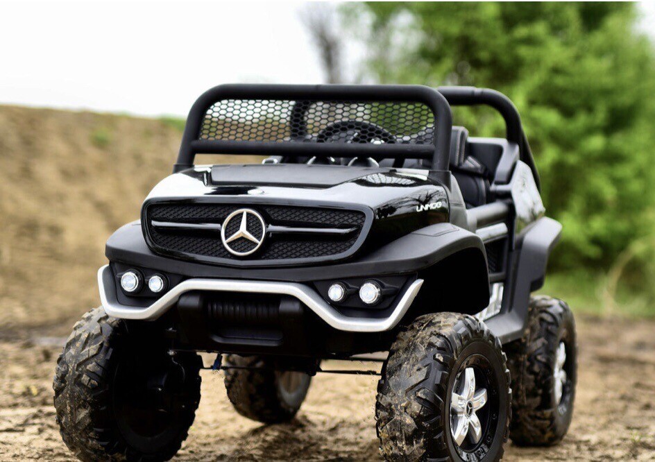 24v ride on Mercedes-Benz Unimog 4×4 Black UTV.