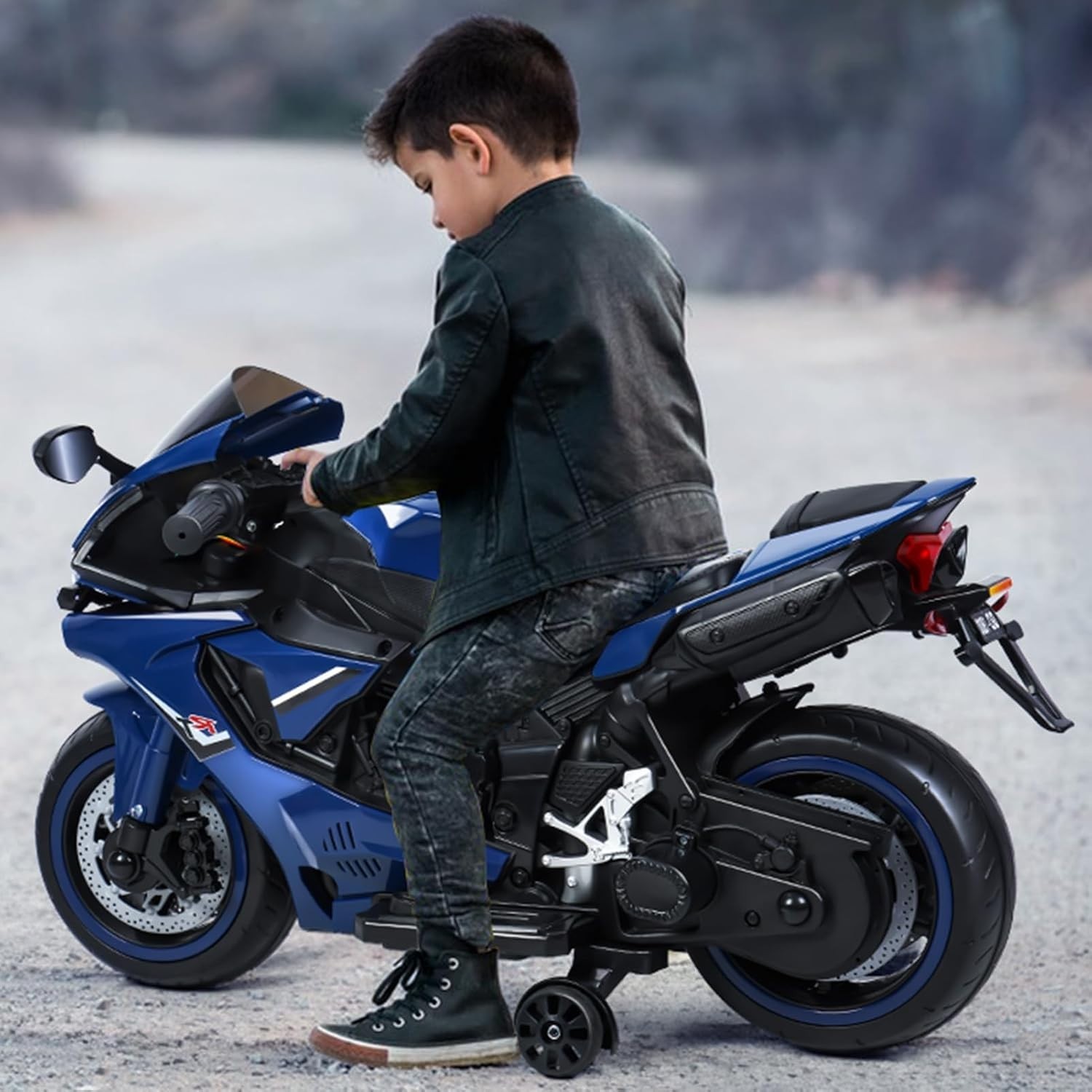 12V Kids Electric Motorcycle, Battery Powered Dirt Bike for Children 2-8 Years