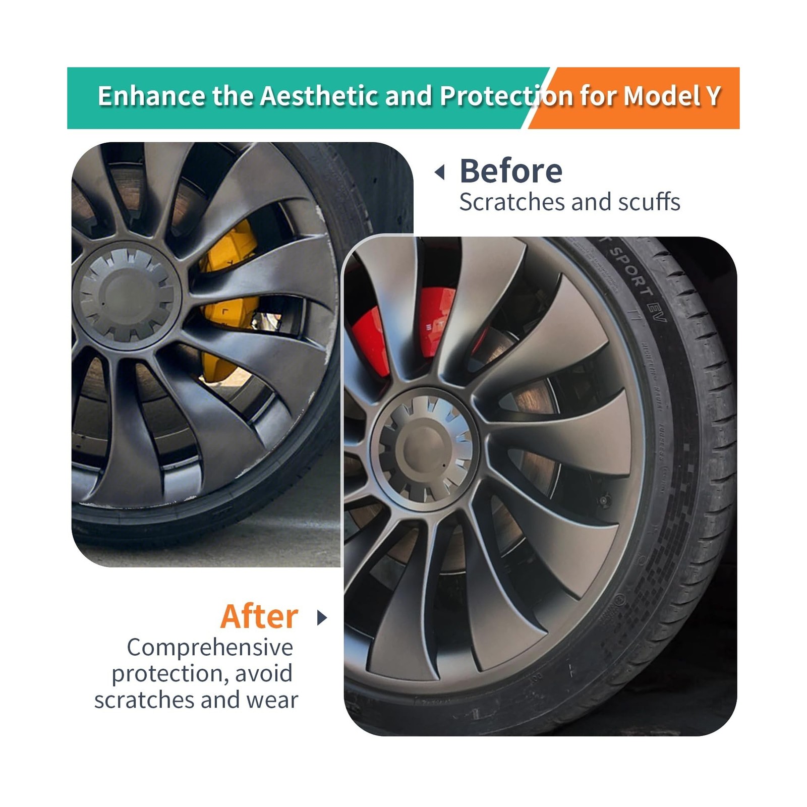 Tesla Rim Protector Model Y 21 inch|Fit 21 Inch Überturbine Wheel Covers 20