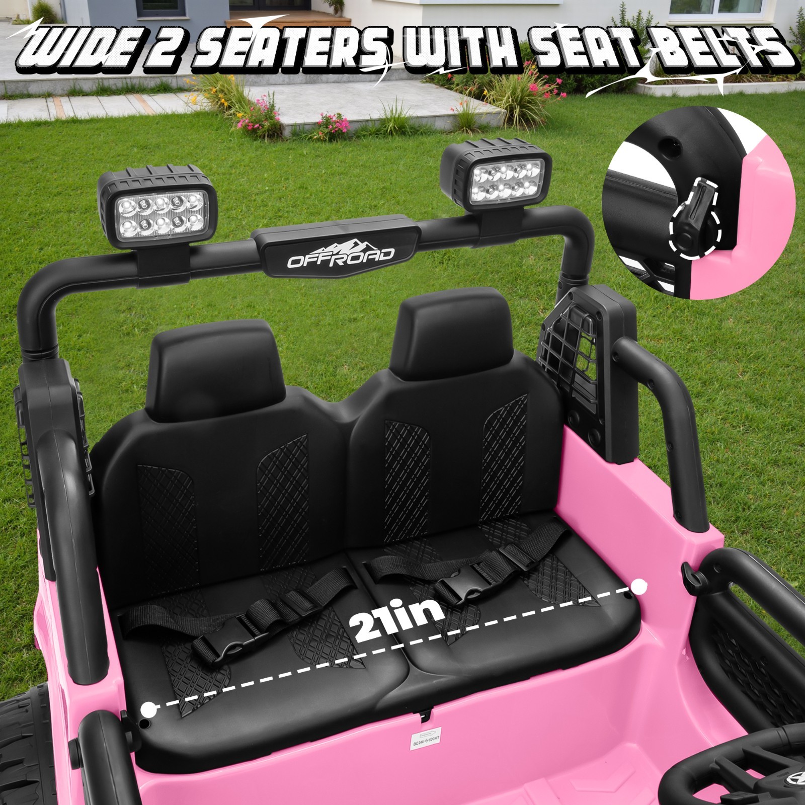 24V 4WD 2-Seater Ride On Truck 800W 9AH RC Bluetooth 3-Speed 4-Wheel Suspension