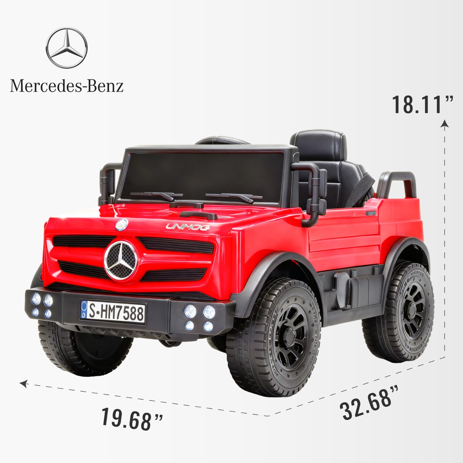 Red Mercedes Licensed 12V Ride on Toy Electric Car Age for 1-4 w/ Parent Remote