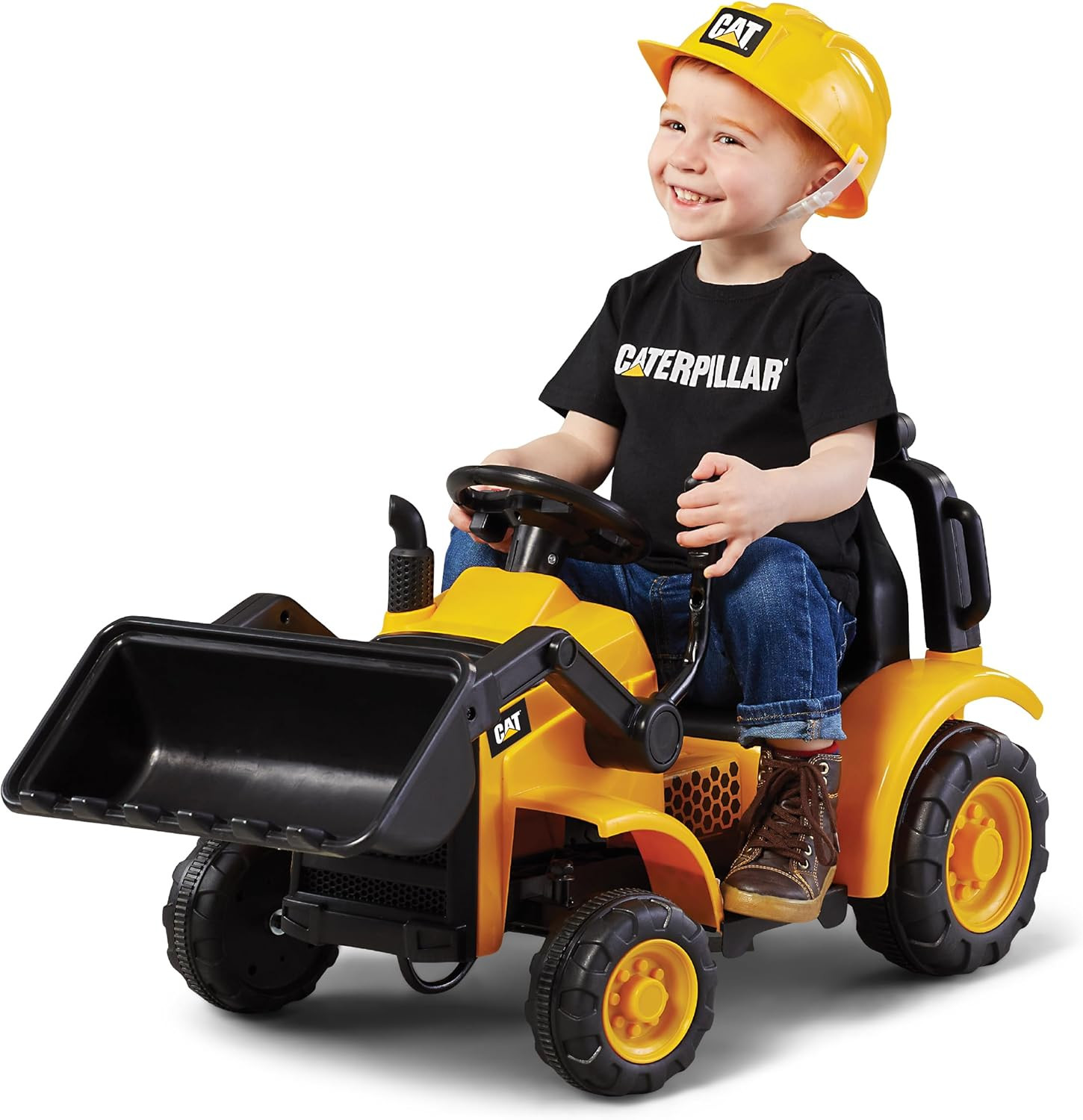 6V CAT Frontloader Ride-On Toy for Kids, Ages 18-36 Months, Max Weight 44 Lbs, E