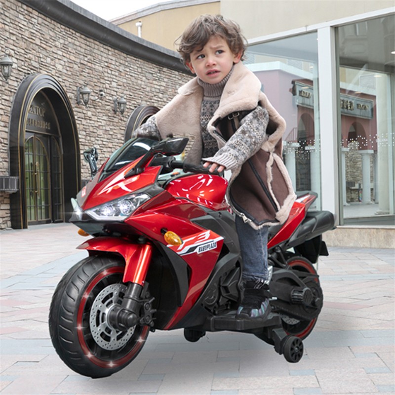 Electric Motorcycle 6/12V Kids Ride On Toy w/ Lighting Wheels for 3-8 Years Old