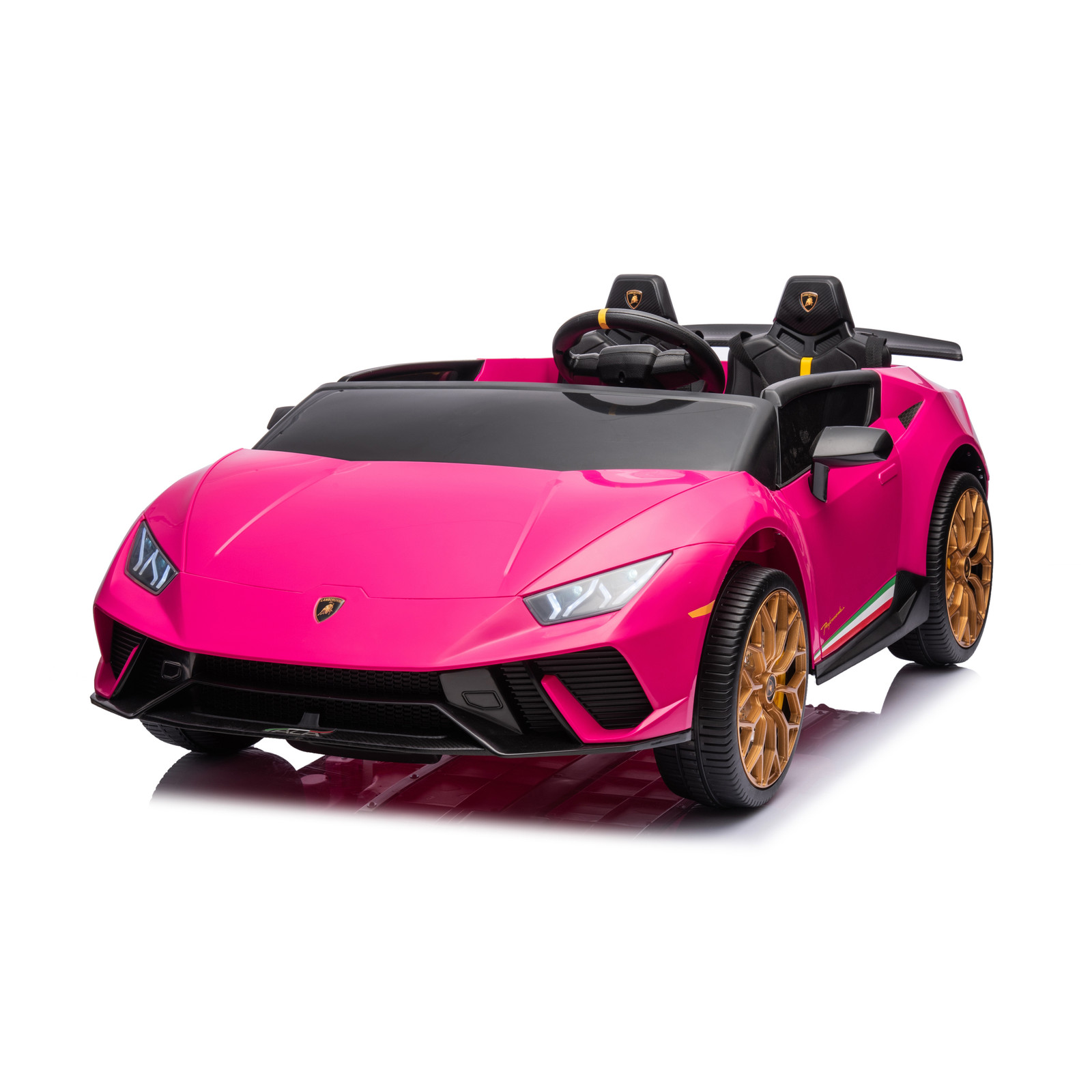 24V Lamborghini Huracan 2 Seater Kids Ride On Car RC Remote Leather Seats Black