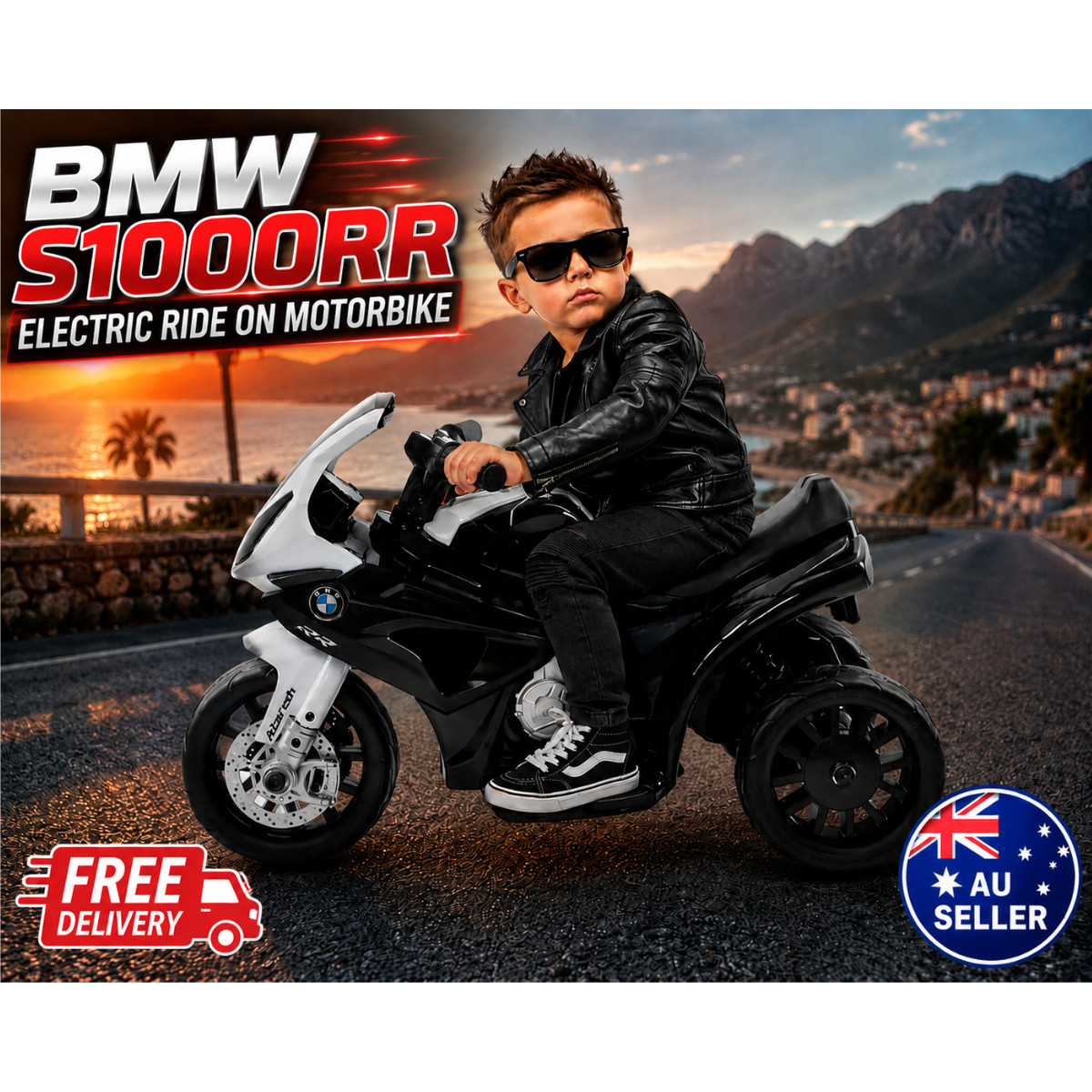 BMW S1000RR Kids Battery Powered Ride On Motorbike Motorcycle Black