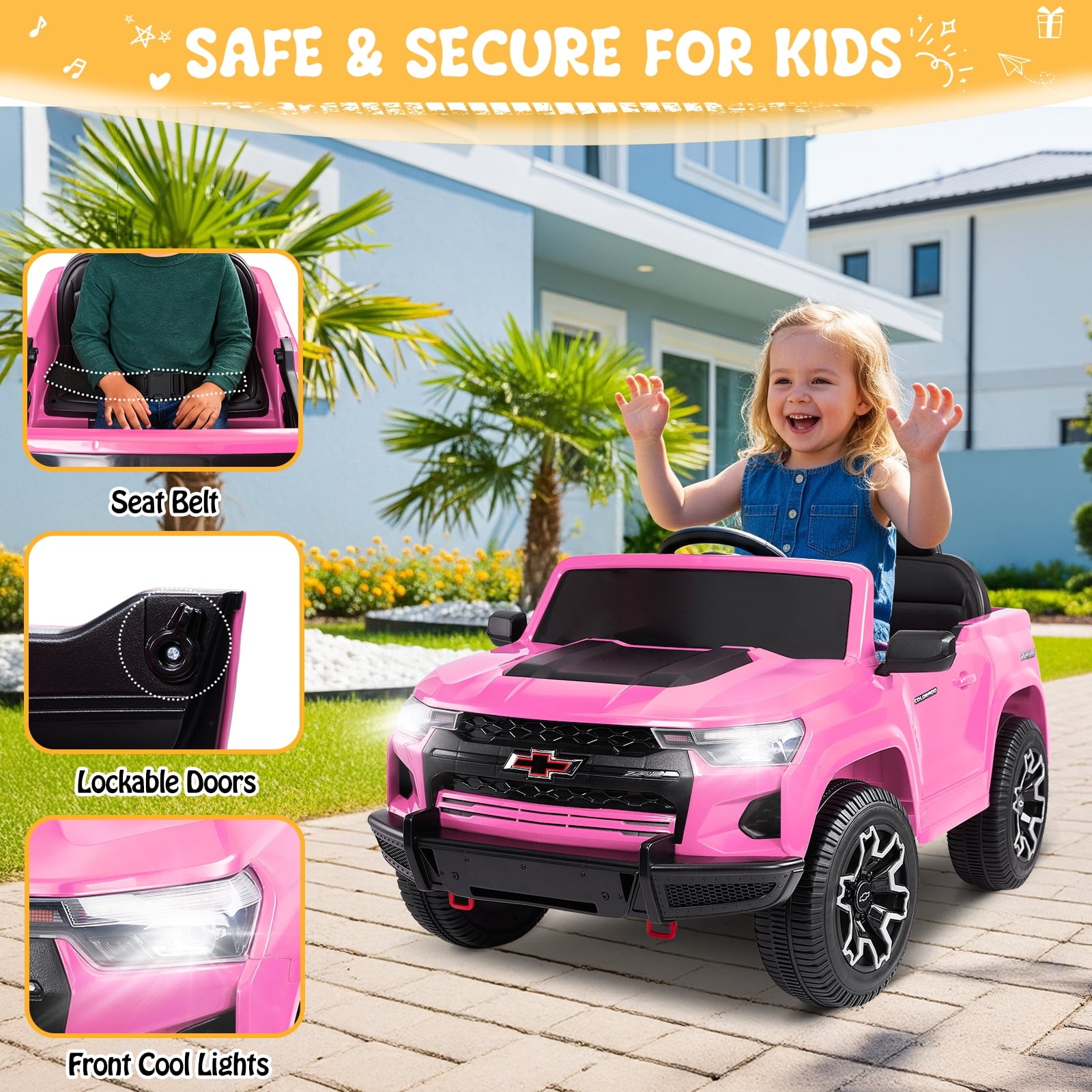 12V Licensed Chevrolet Colorado Electric Ride on Car Toy for Toddler Kid W/ R…