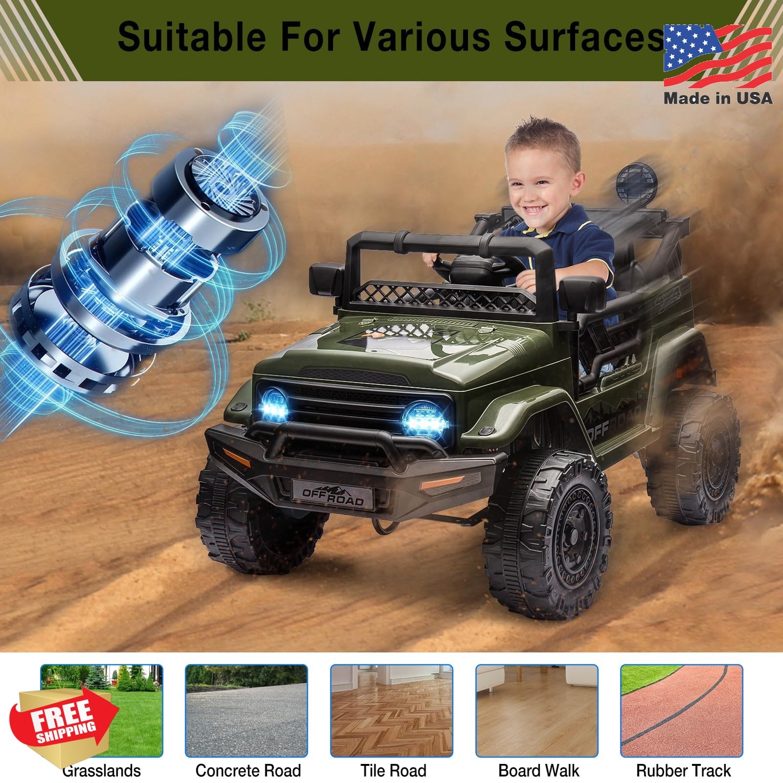 Garvee 12V Kids Ride On Truck Car with Remote Control – Electric Ride On Toys fo
