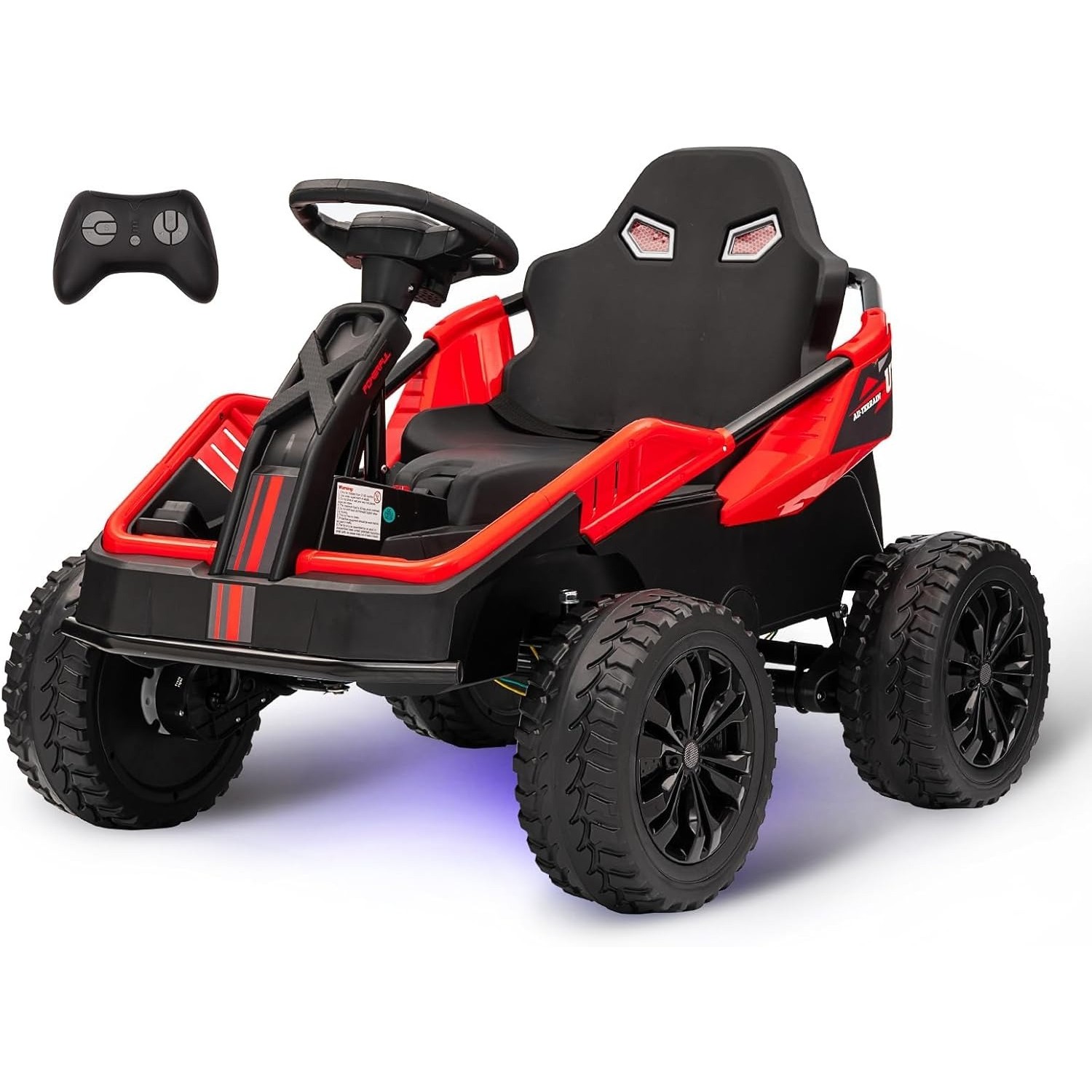 24V Kids 4×4 Ride On ATV, 200W Electric Car with Wide 16in Seat, shocks & Music