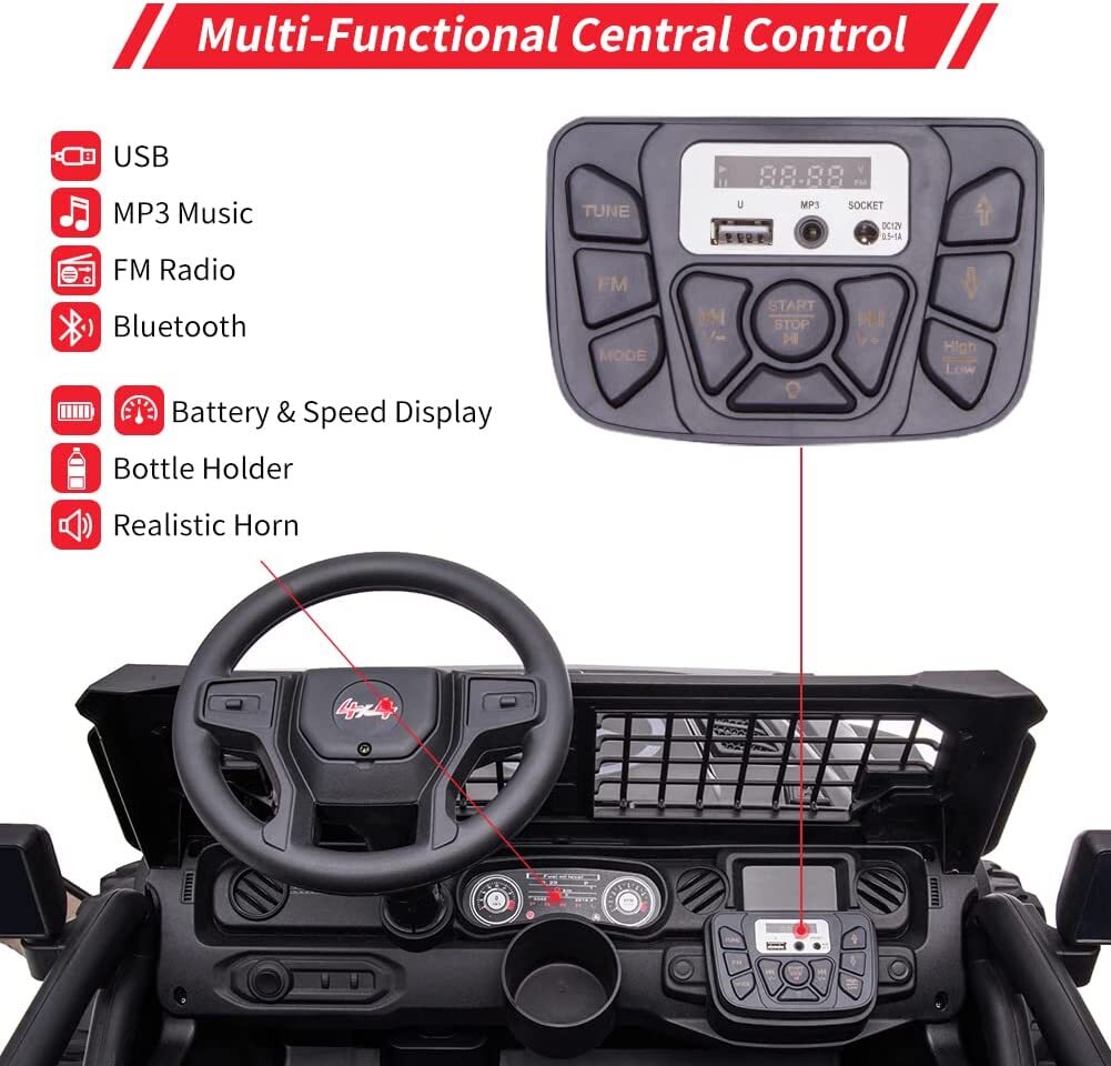 24V Ride On Truck Car Toys Electric Vehicles w/Parent Remote for Kids Xmas Gift