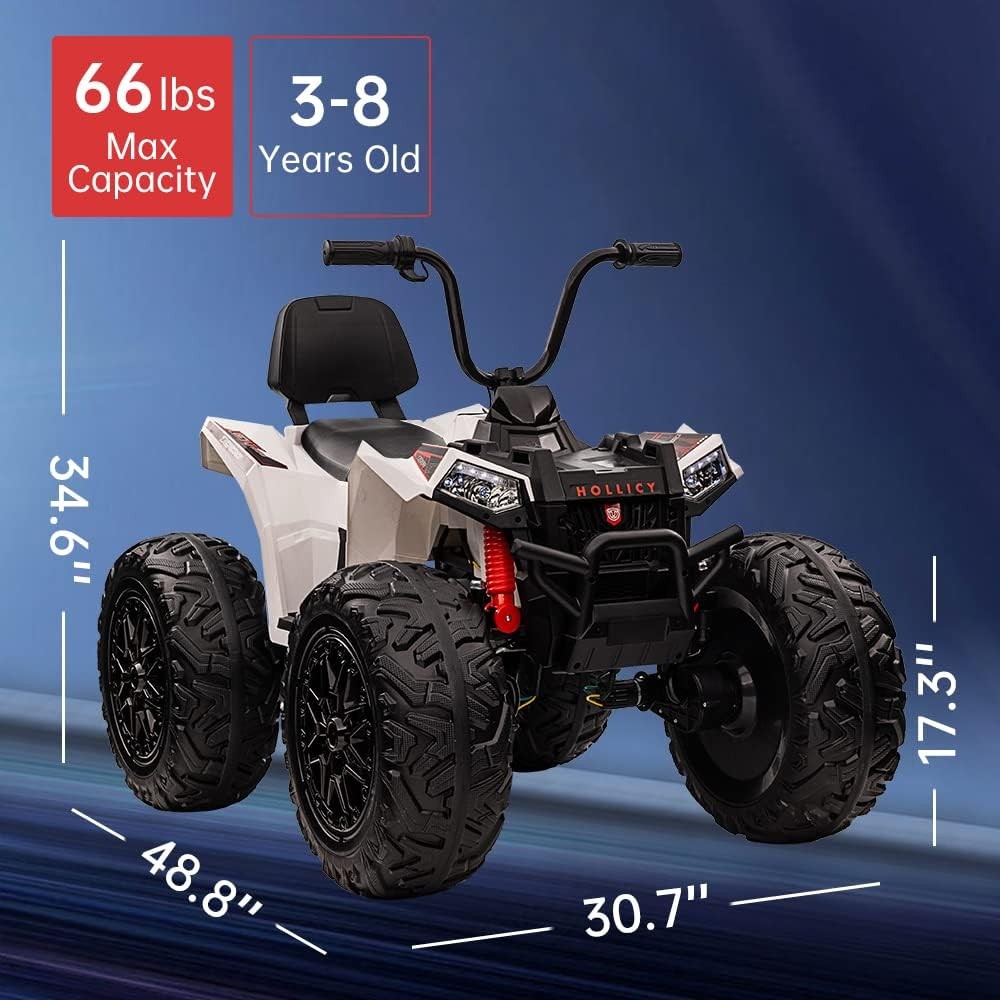 Multicolor 2-Seater Electric ATV for Kids, 4-Wheel Drive with LED Lights & Music