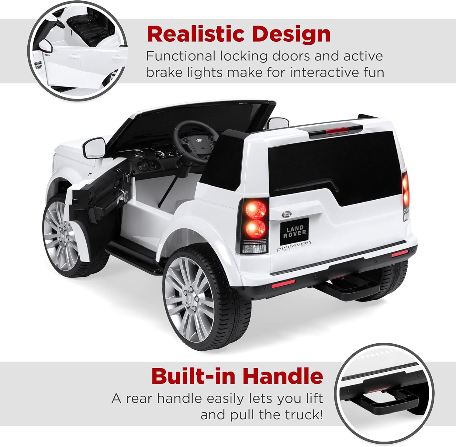 12V 3.7 MPH 2-Seater Licensed Land Rover Ride on Car Toy W/Parent Remote Control