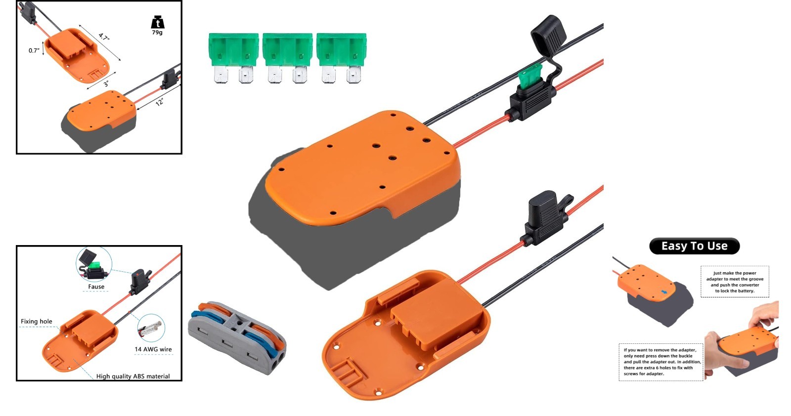 Versatile Battery Adapter for Robotics & Power Wheels – Plug-and-Play Design