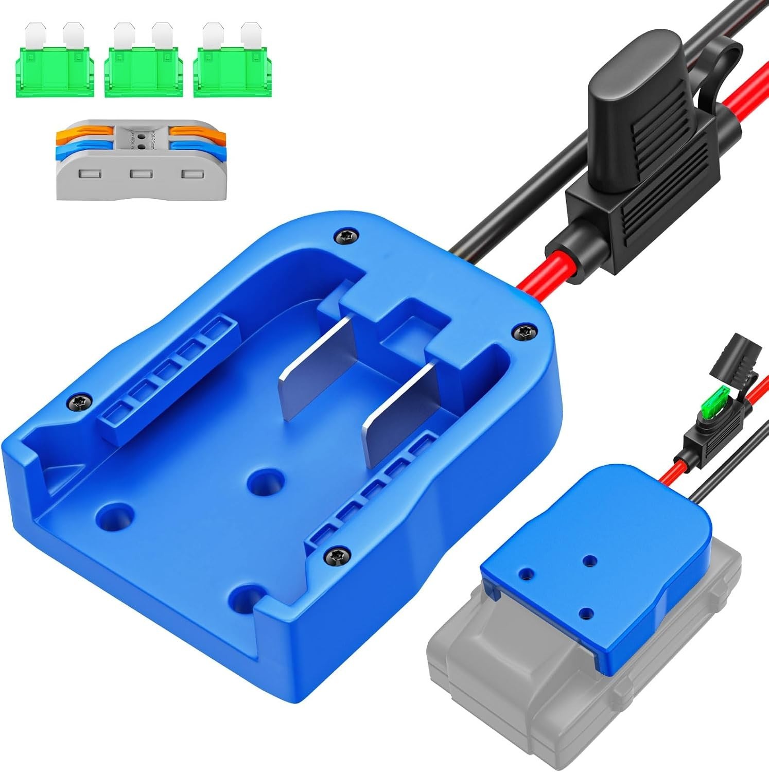 Safe Power Wheels Battery Adapter with 14 AWG Wire and Short Circuit Protection