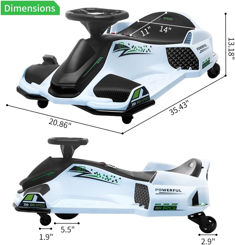 🔥GRAVEE 24V Kids Drift Go Kart Electric 7.5MPH Variable Speed Pedal Car 6-12Y