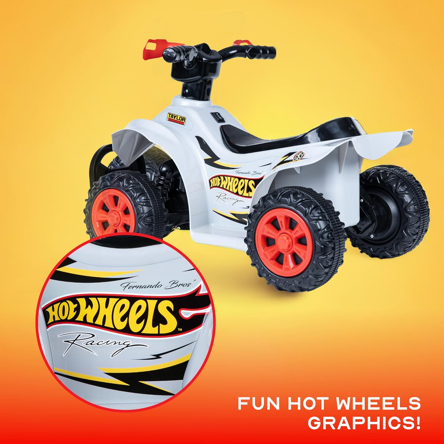 Hot Wheels – 6V ATV Quad for Kids, Powerful and Safe Ride-On Toy with Rechargeab