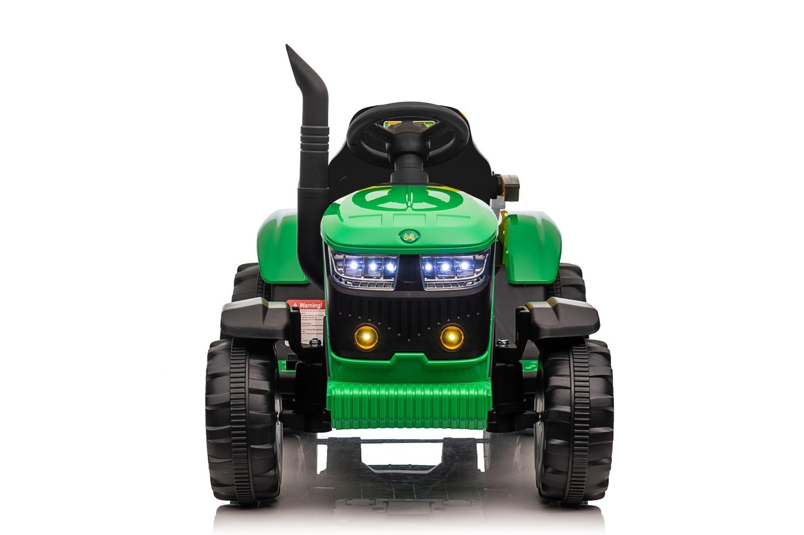 12V Kid Electric Tractor w/Trailer &Remote Control Music Gift 3-8Y Green Toy Car
