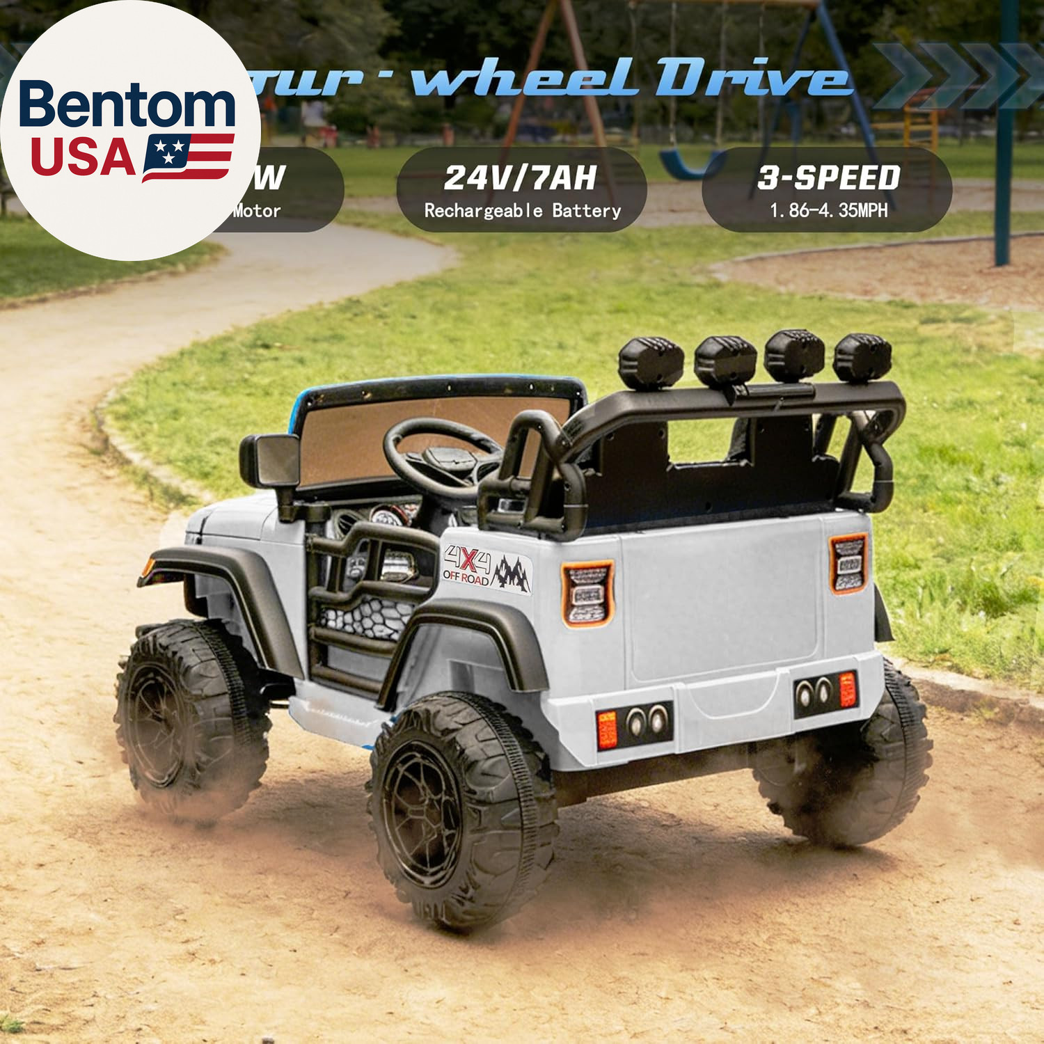 24V Ride on Toys for Big Kids, 2 Seater Ride on Cars with Remote Control, 400W M