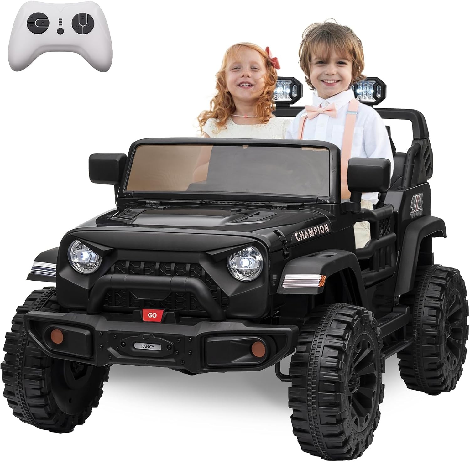 GARVEE Electric 2-Seater, 24V Battery, Lockable Doors, Music & Adjustable Speeds