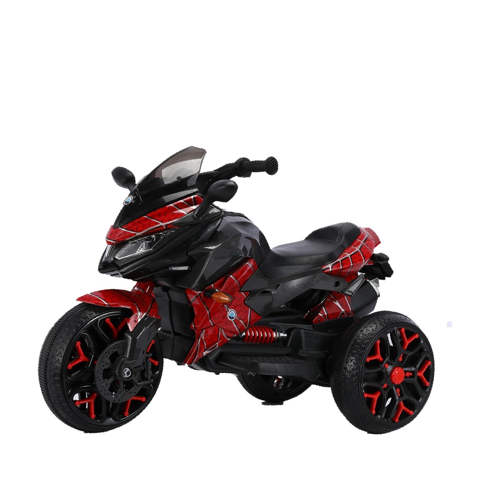 Kids Electric Motorcycle with Manual Throttle Training Wheels Ride Toy Lighting