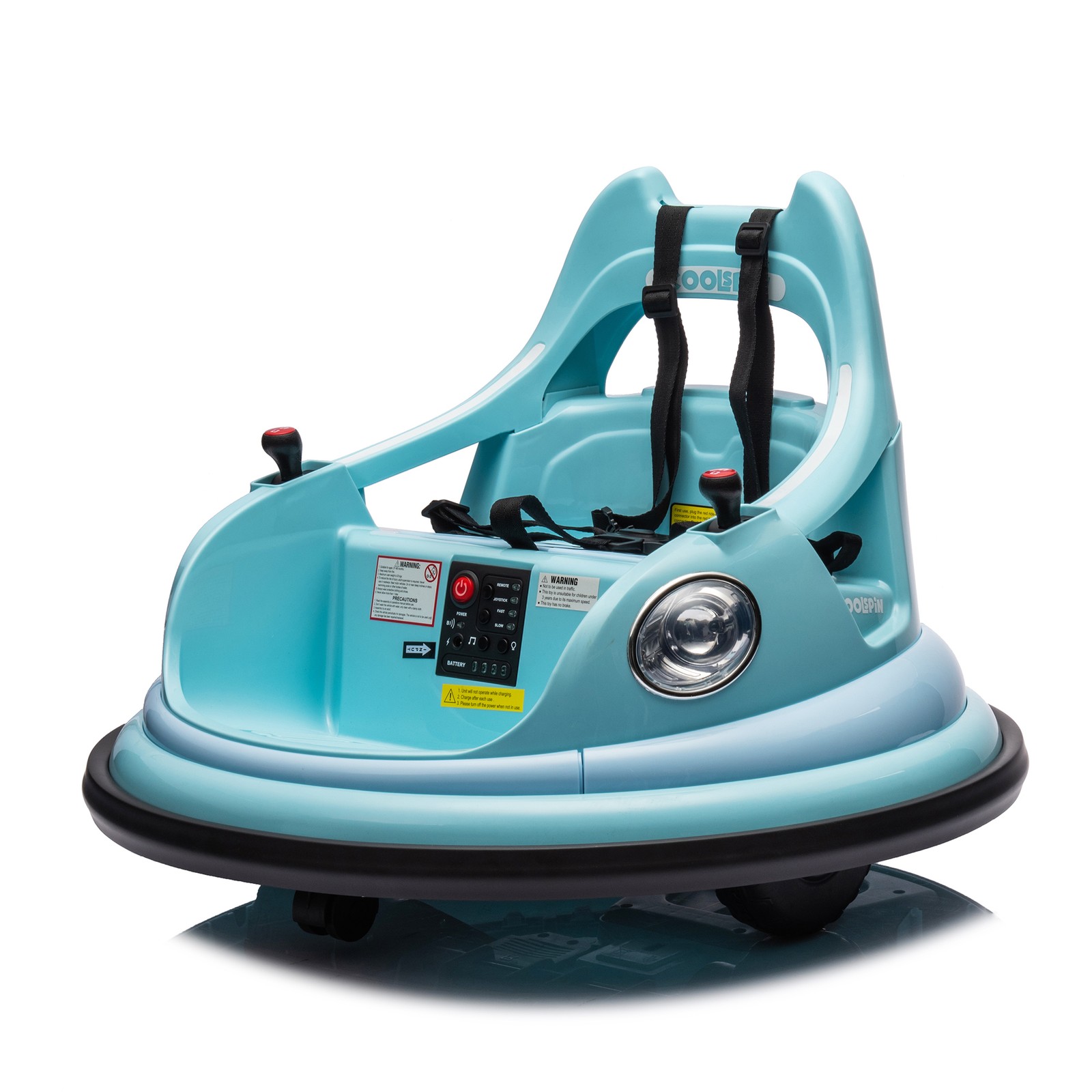 12V Ride on Bumper Car for Kids Electric Car for Kids 1.5-5 Years Old LED Blue