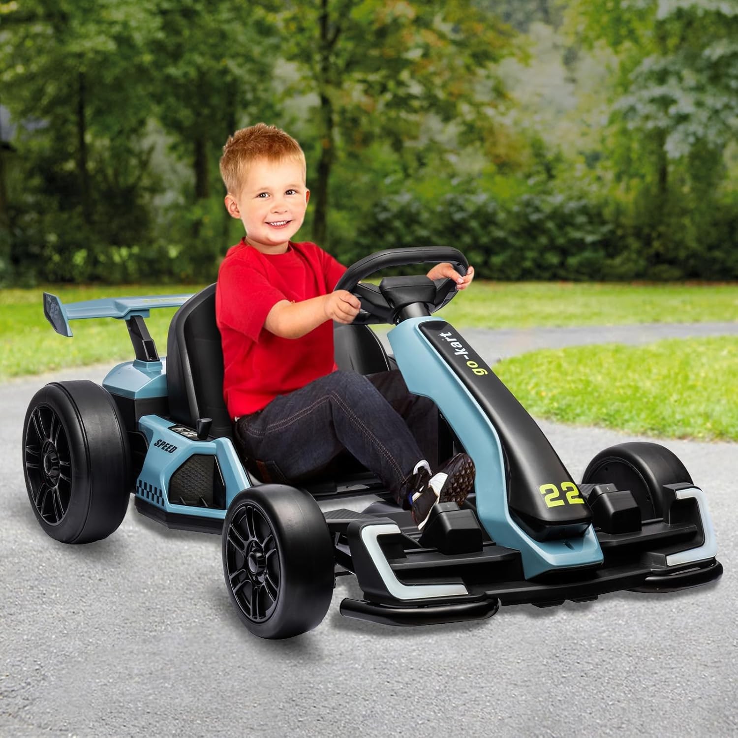 Go Kart for Kids 4 Wheels Pedal Ride On Toy Ages 6-12 Seat 110 lbs Load