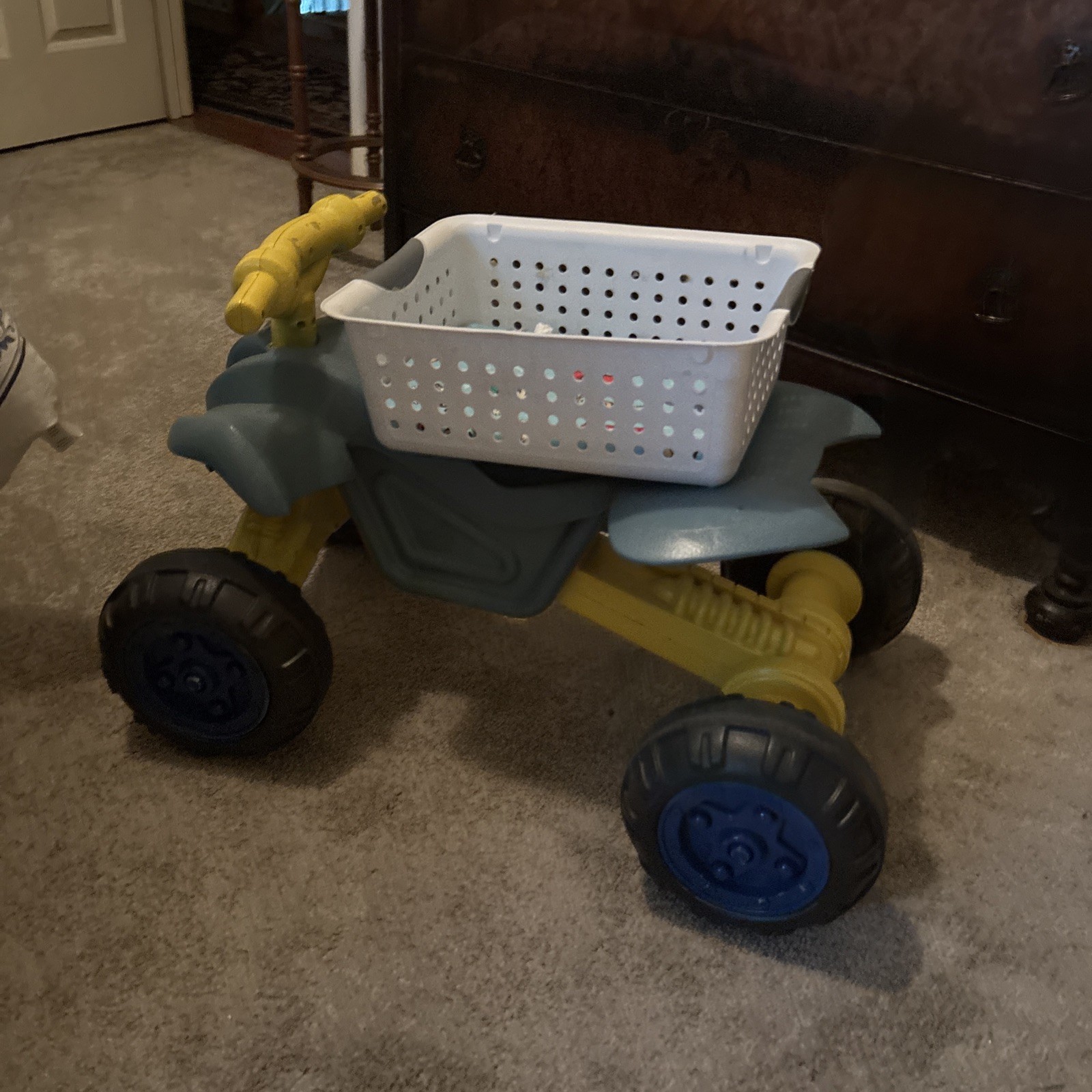 Dog Ride On ATV 4 Wheeler Toy Toddler Foot Powered Quad Bike Indoor Outdoor