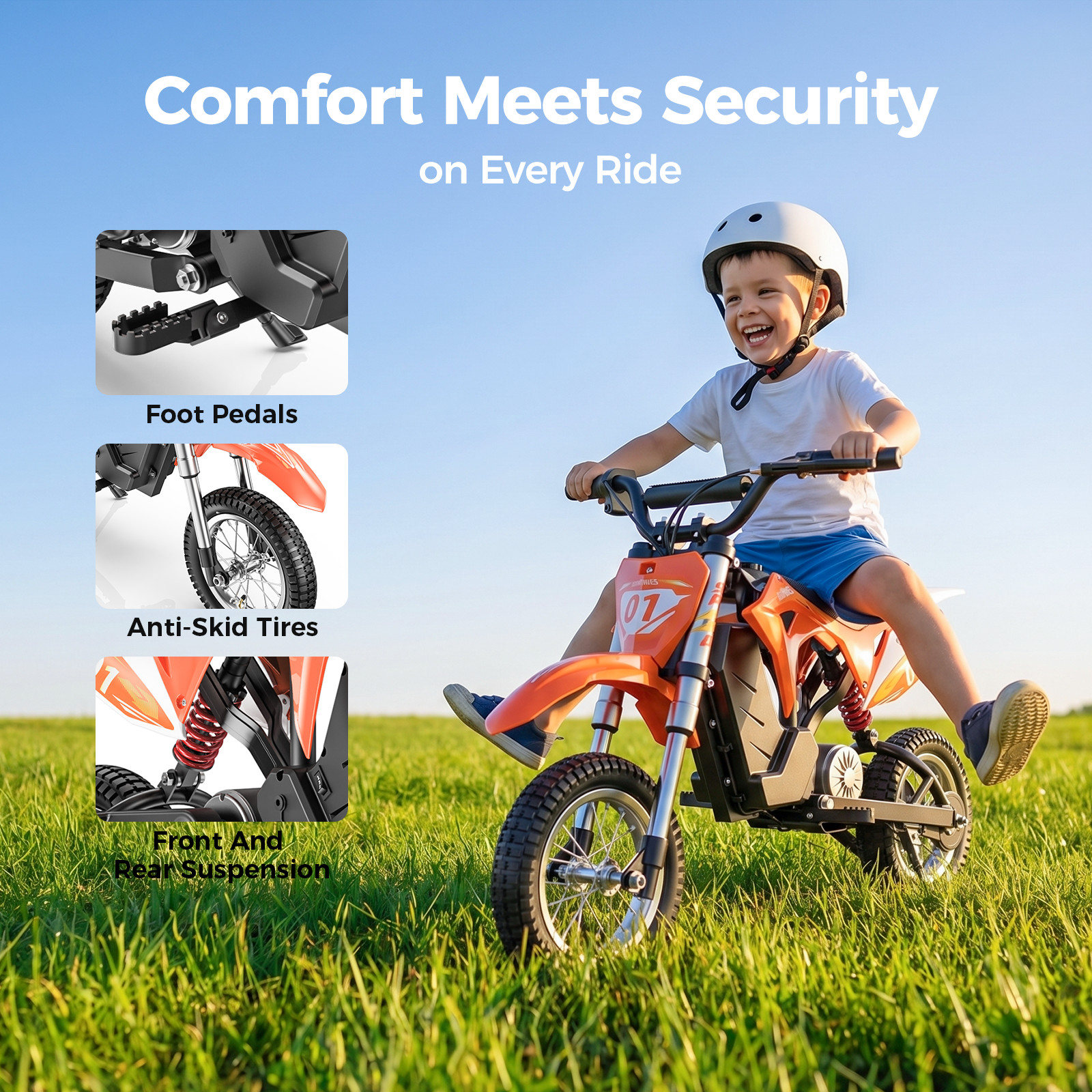 Kids Motorcycle Mini Electric Dirt Bike 36V 300W 3Speed 12.4 Miles Gift