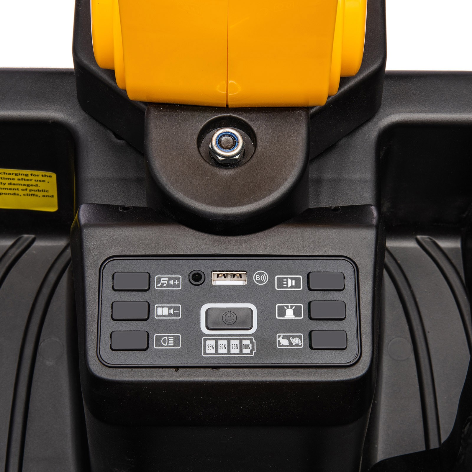JOYLDIAS Yellow 360° 12V Battery Kids Ride On Excavator & Bulldozer w/MP3,Remote