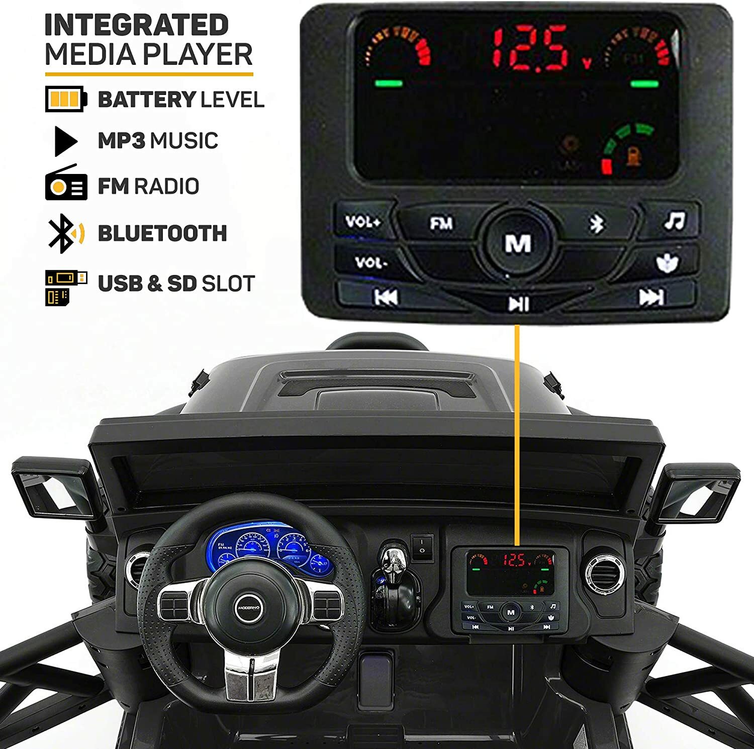 12V BATTERY POWERED KID’S RIDE ON TRUCK JEEP TWO POWERFUL MOTORS, REMOTE CONTROL