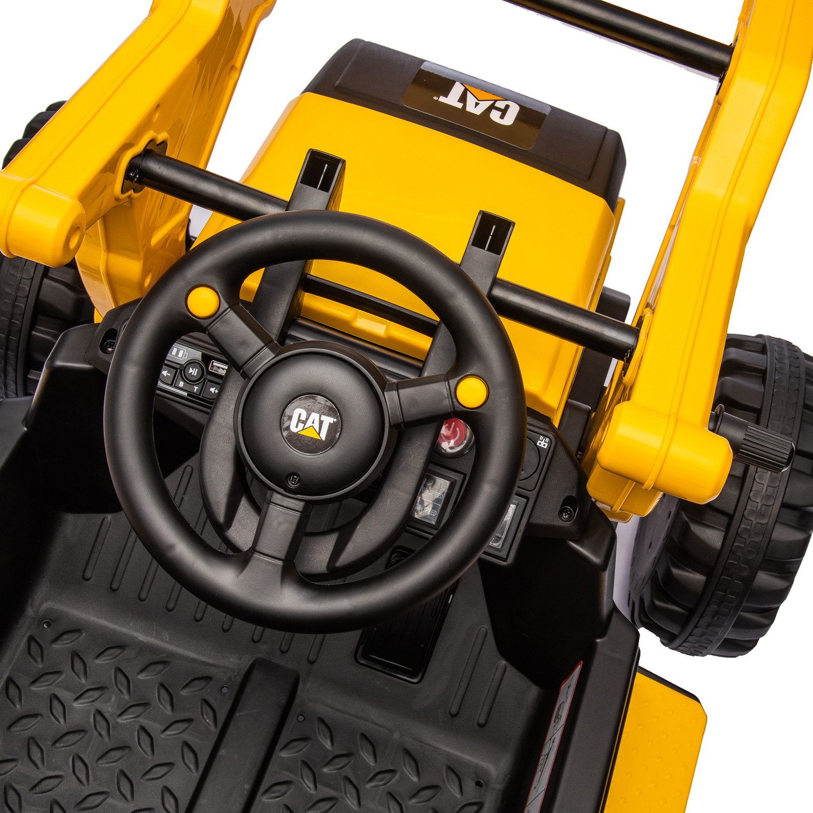 12V CAT Loader Kids Ride On Tractor Construction Car W/ Parental Remote Yellow