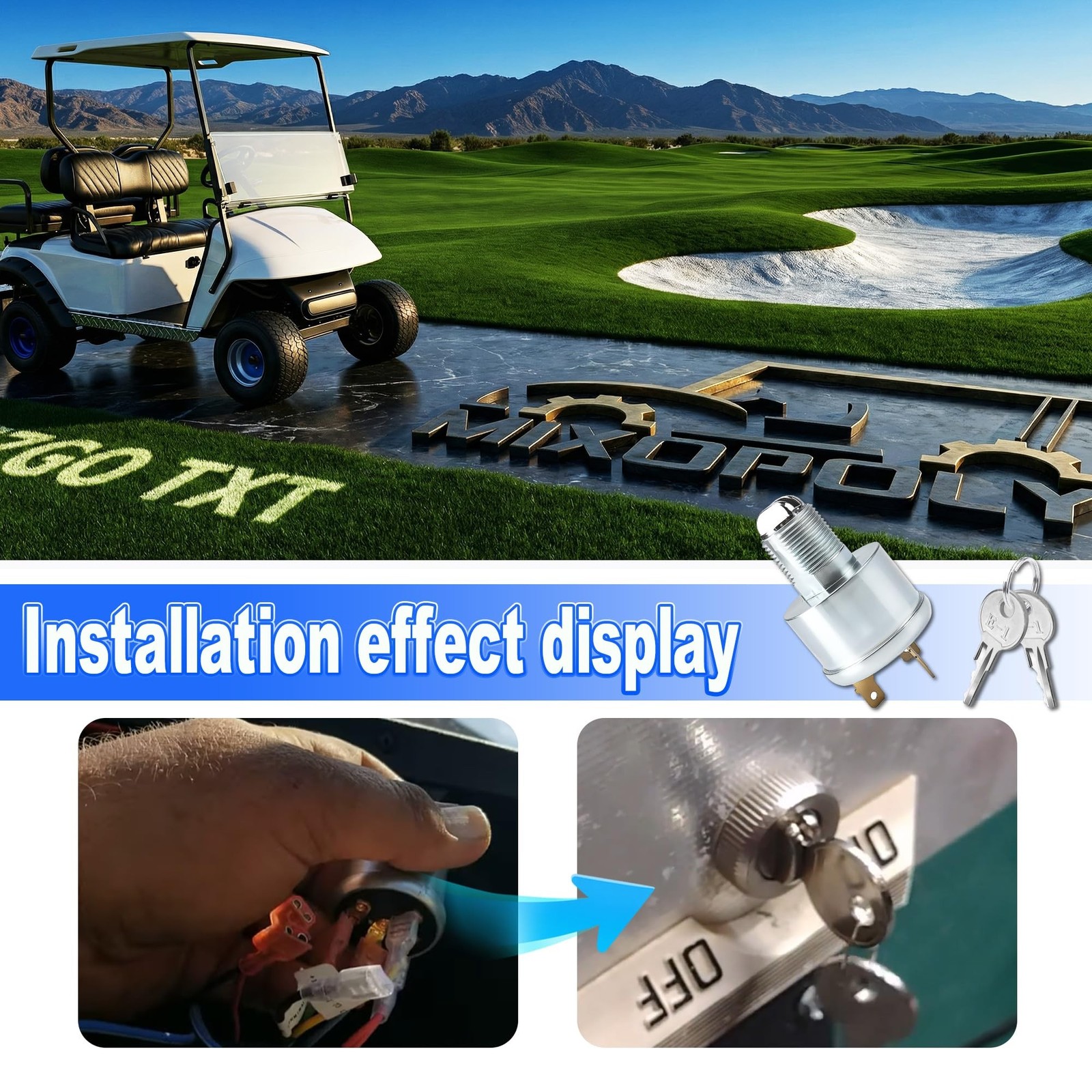 Golf Cart Ignition Key Switch for EZGO Gas and Electric 1981-up (with Lights)…