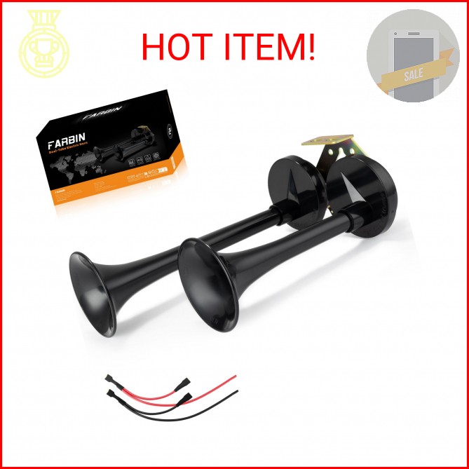 FARBIN Train Horns 12V Electric Truck Horn Loud Dual Car Horns with Bracket for