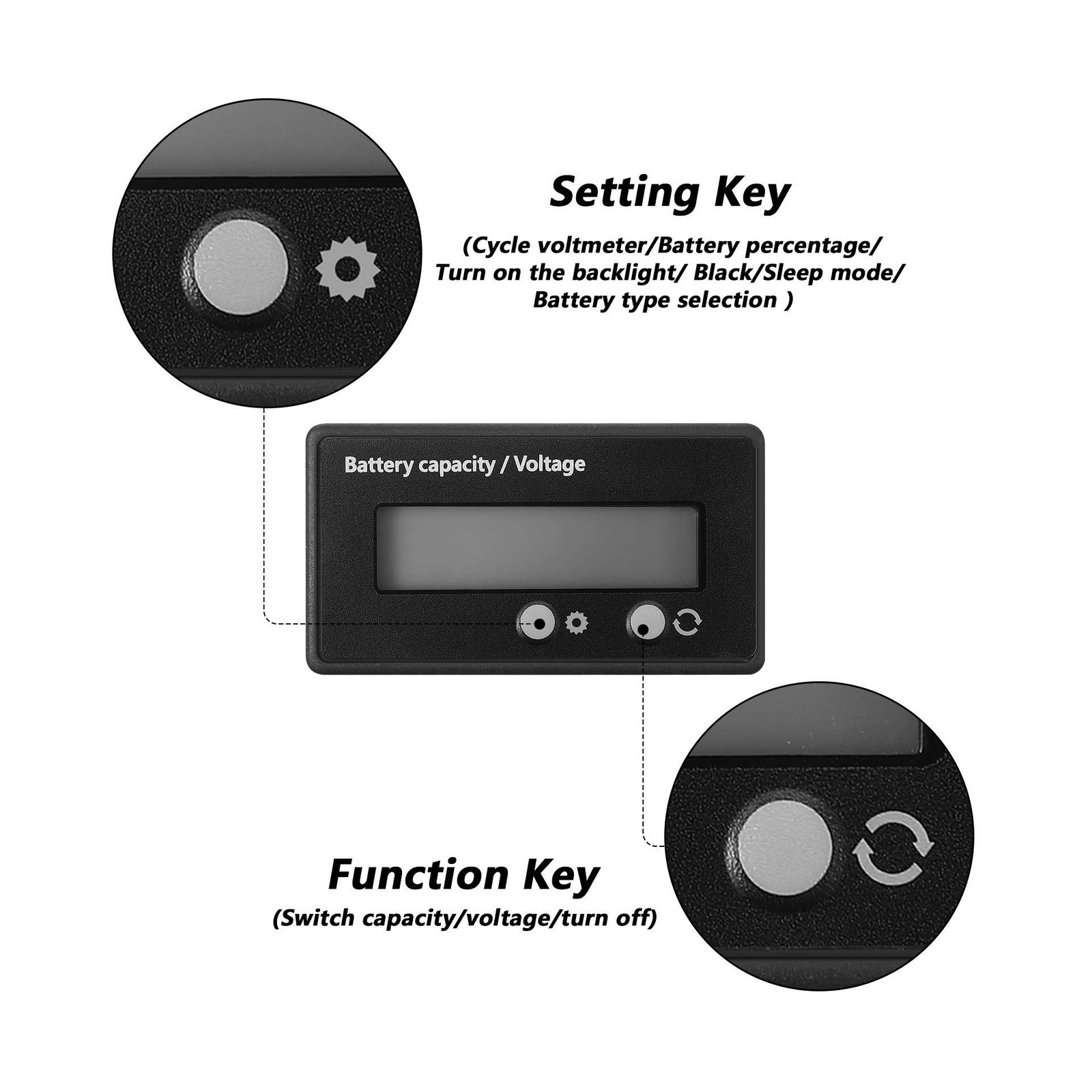 Frienda 2 Pieces Dc 12v 24v 36v 48v 60v 72v 84v Golf Cart Battery Meter with …