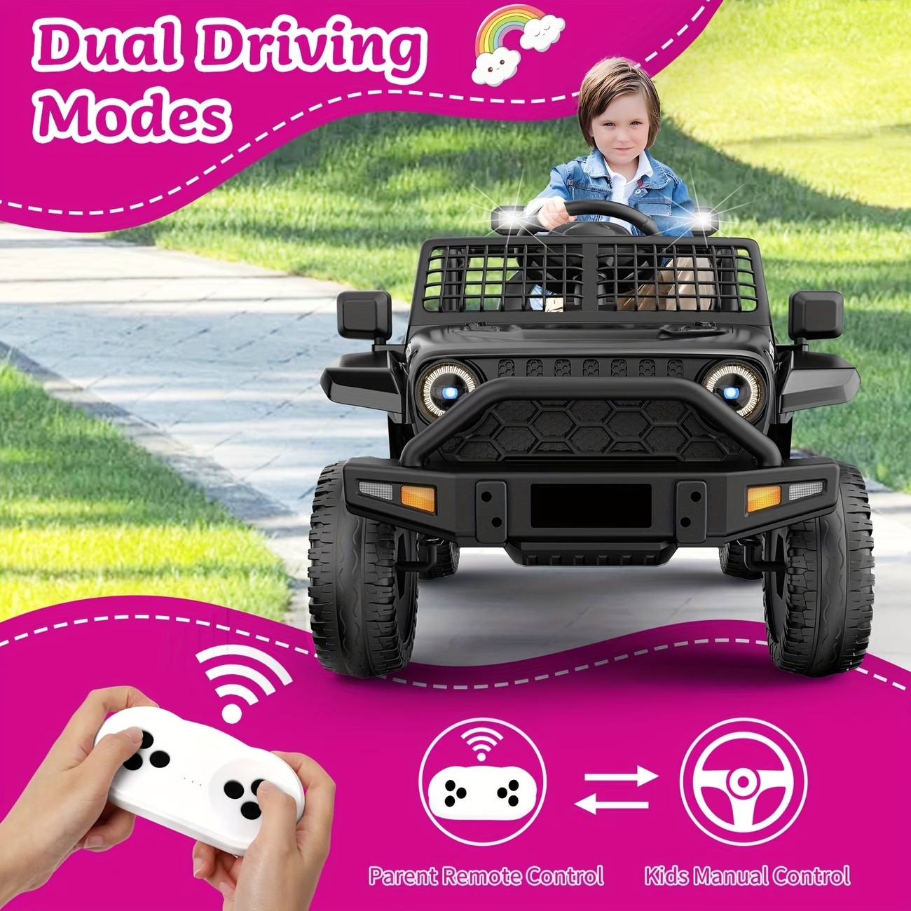 Ride On Truck, 12V7AH Children’s Electric Vehicle, Equipped with Parent Remote
