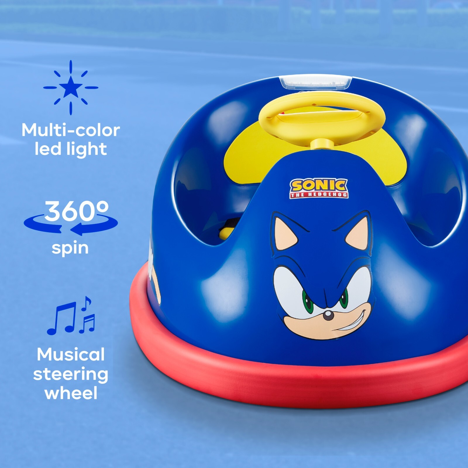 Sonic the Hedgehog Electric Bumper Car 2 Speed for kids 360 degree turning