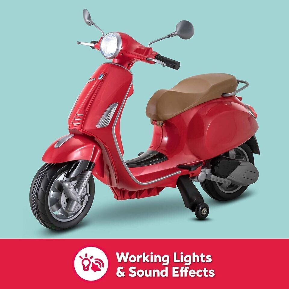Kid Trax Toddler Vespa Scooter Electric Ride On Toy, 3-5 Years Old, 6 Volt, Max