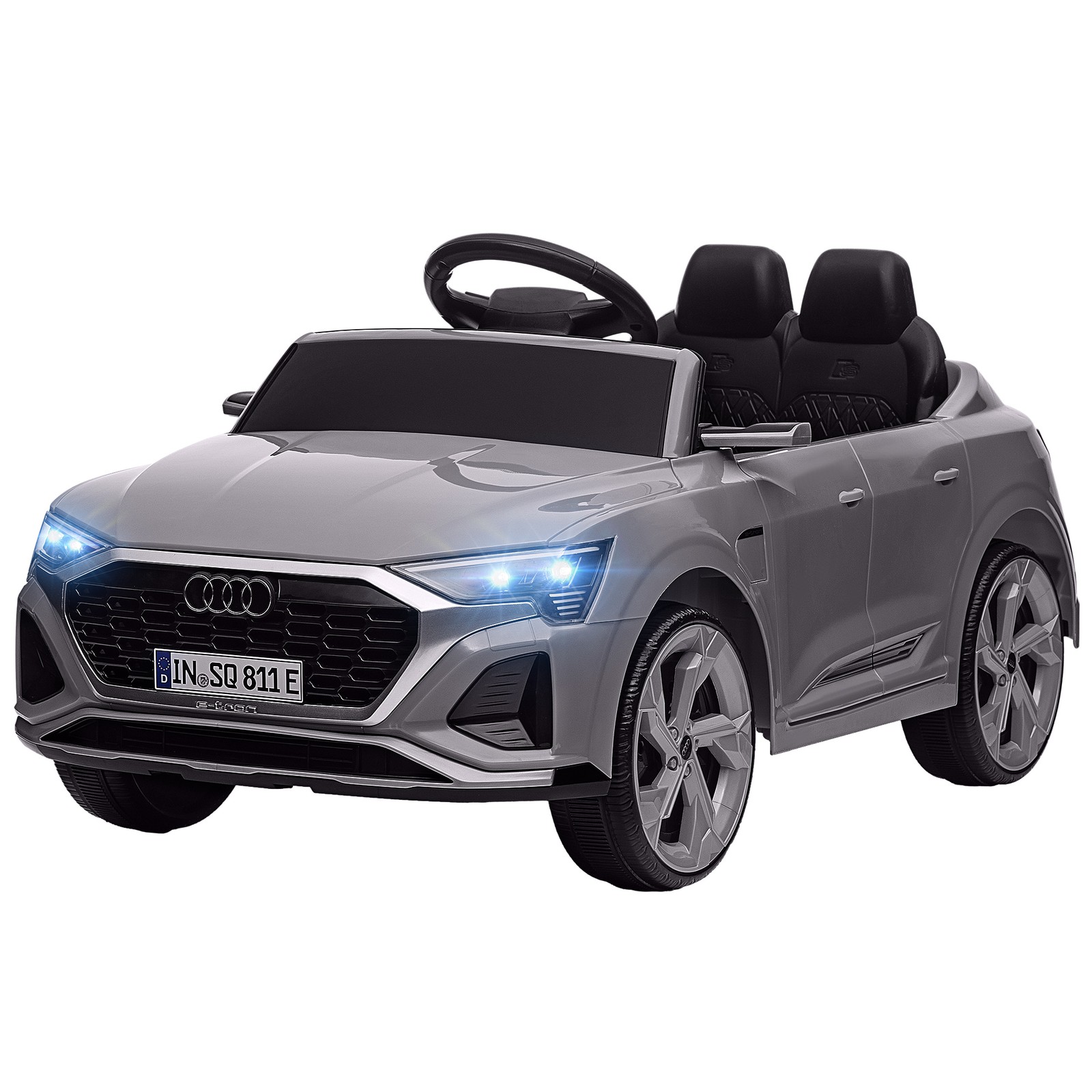Audi Q8 e-tron Sportback Licensed 12V Kids Ride on Car, Gray