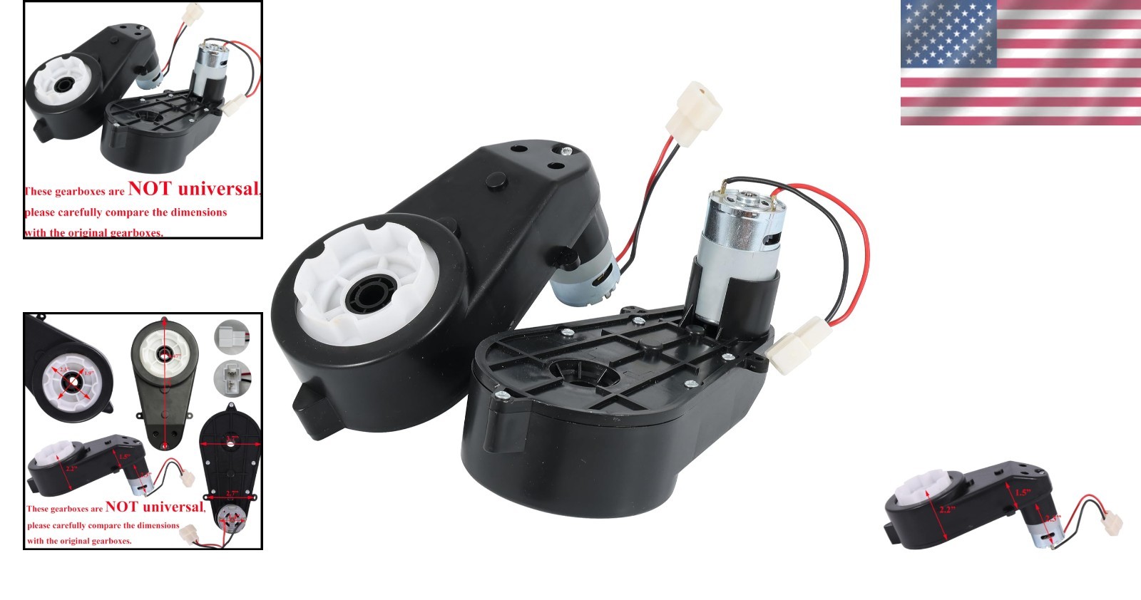 2 Pack Kids Ride On Car Gearbox – 12V 35000RPM High-Speed Motor Upgrade