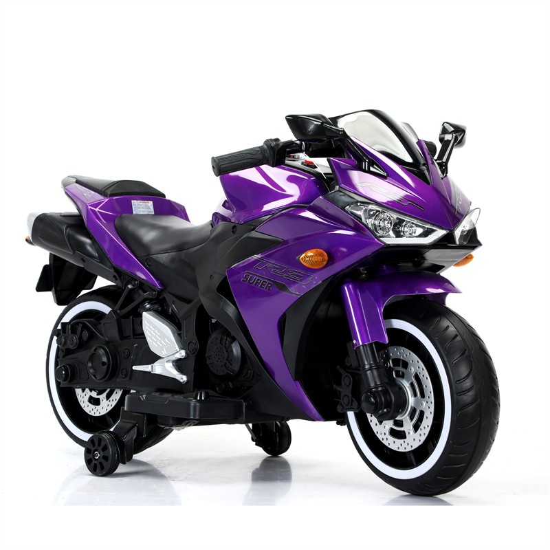 Electric Motorcycle 6/12V Kids Ride On Toy w/ Lighting Wheels for 3-8 Years Old