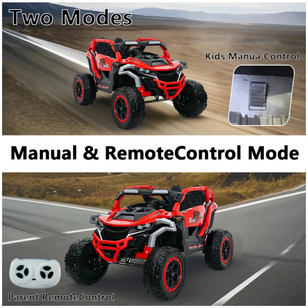 12V Kids UTV 2 Seaters Ride on Truck Electric Car Toy with Remote Flashlights