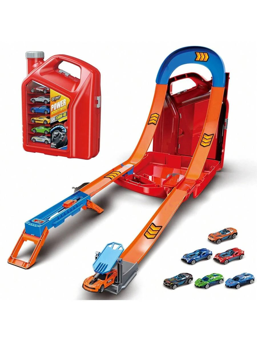 NEW 2-In-1 Racing Track 6 Toy Cars Kids Ages 3+ FREE SHIPPING