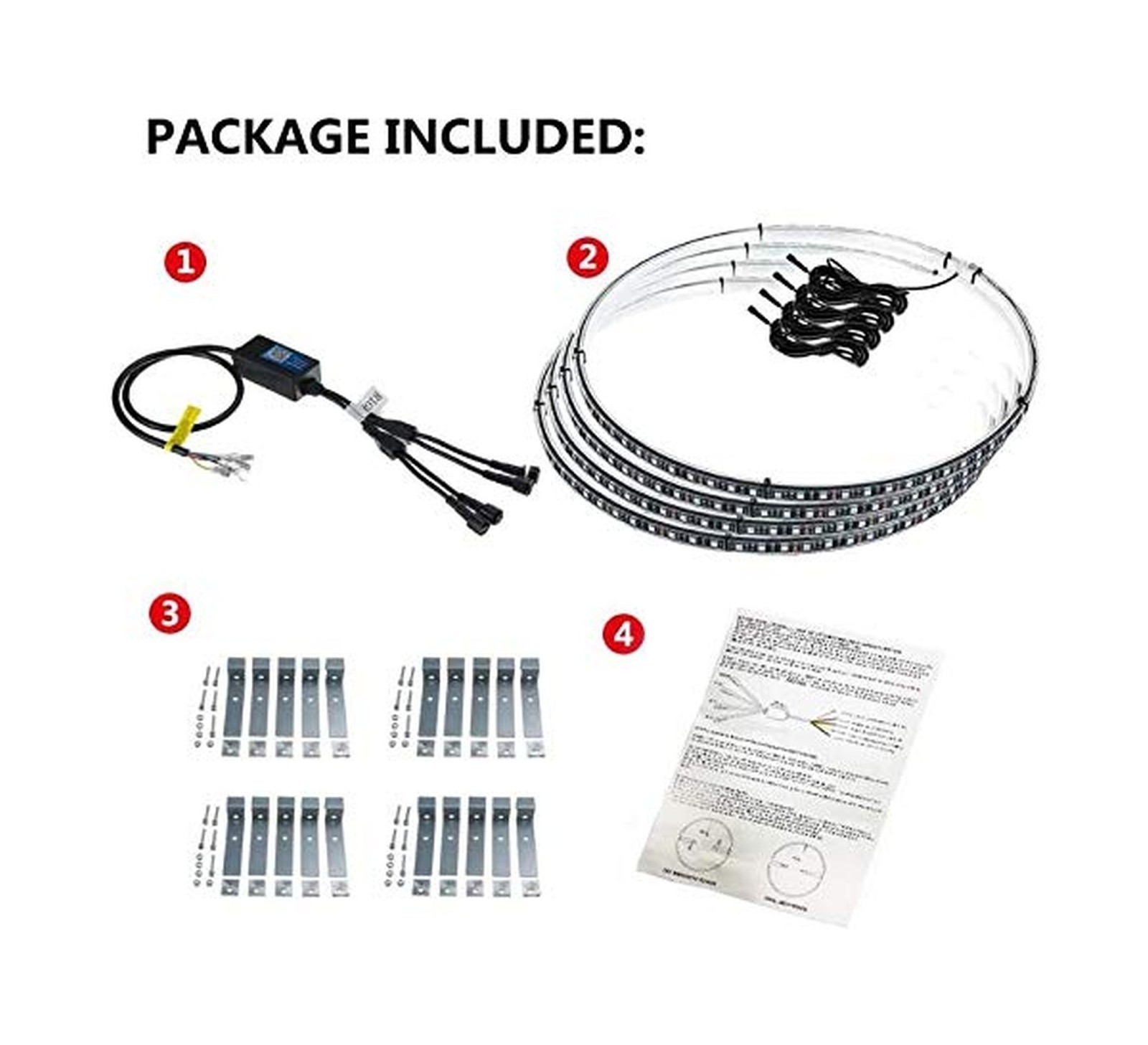 17 Inch Wheel Rim Light Kit – Double Rows LED, Fit For 21-28″ Tire Wheels