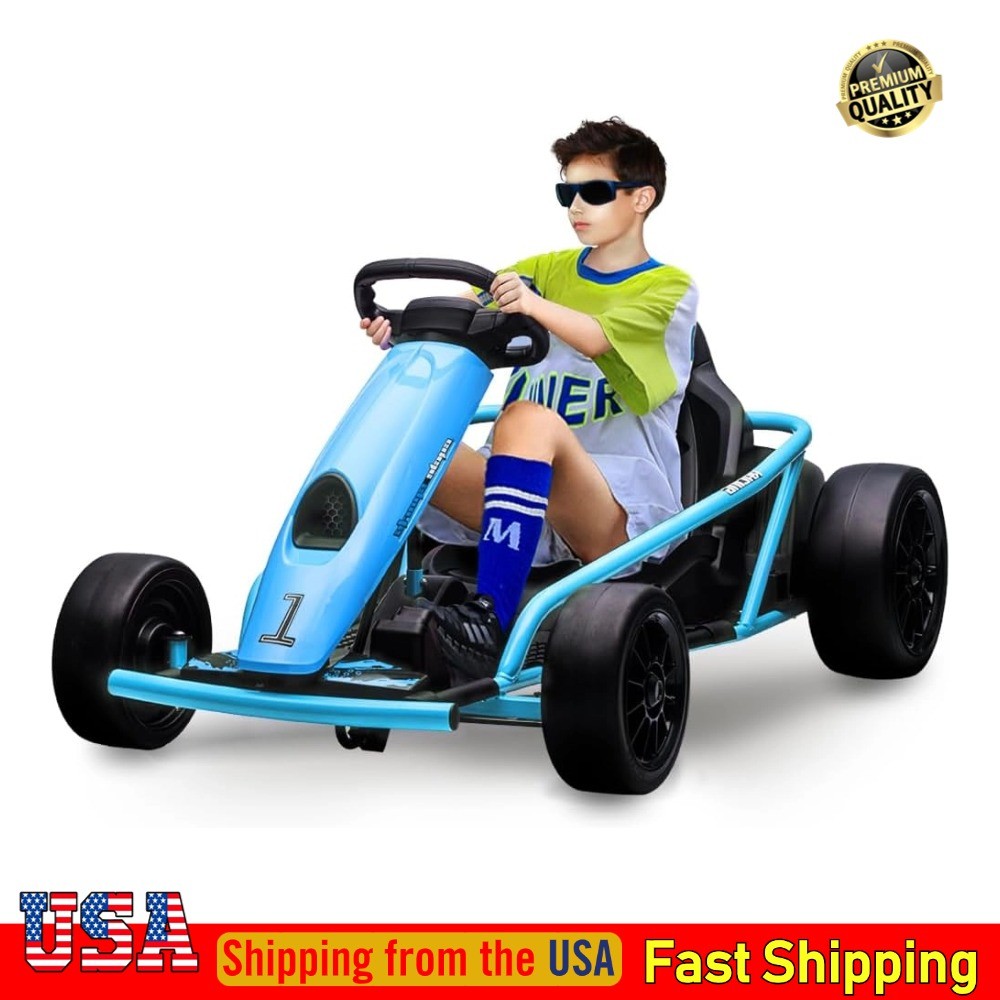300W 24V 9Ah Ride-on Electric 8.1MPH Go Kart Car Toy Power Wheels Load 155Lbs