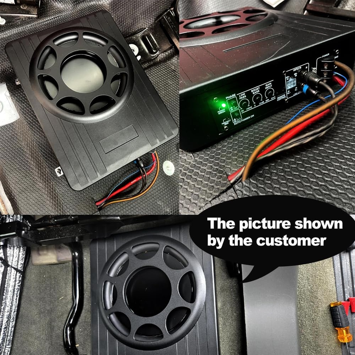 litillbuly 10 Inch Car Subwoofer,Slim Under Seat Car Subwoofer Powered, High/…