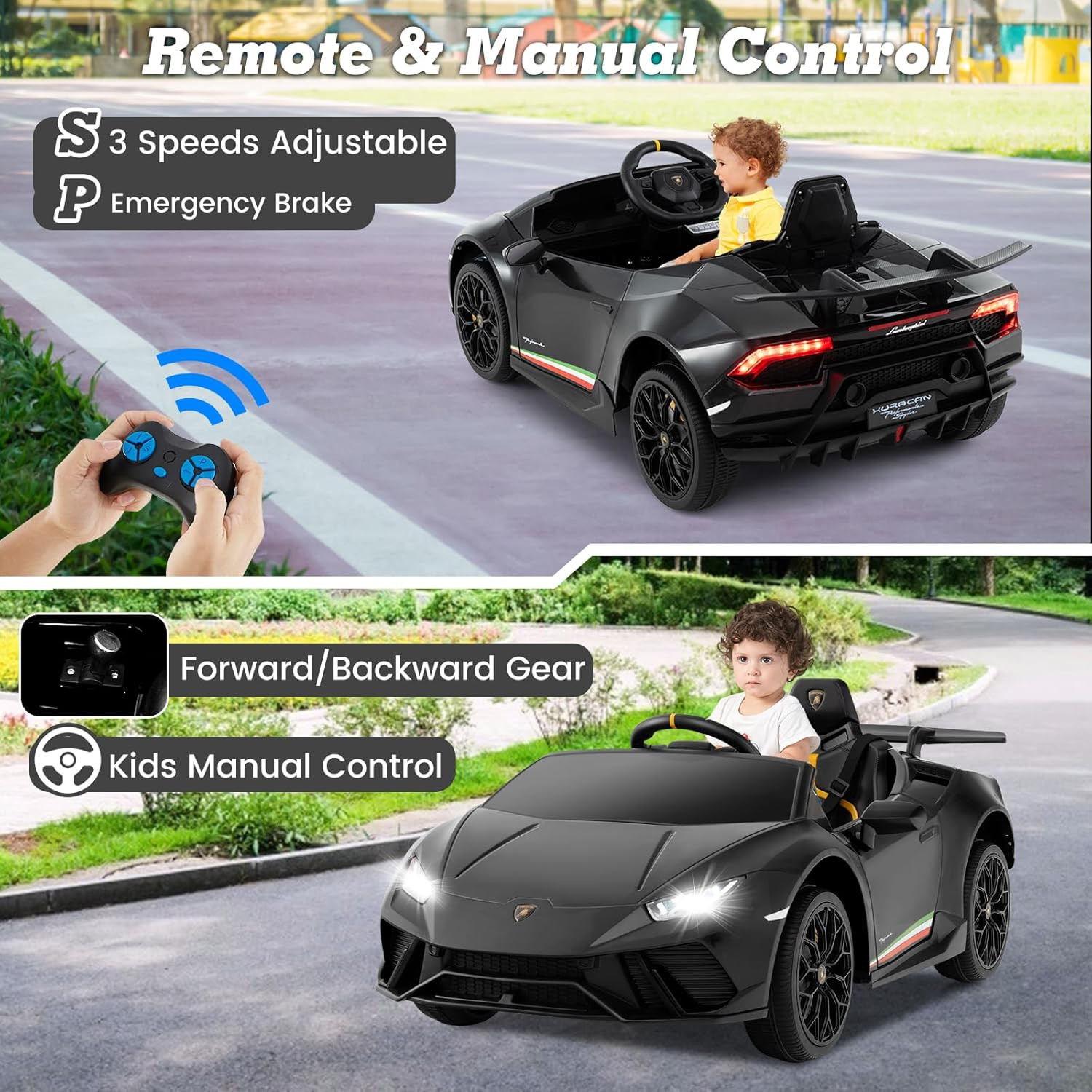 Licensed Lamborghini Huracan Ride on Car by , 12V Kids Electric Vehicle Battery